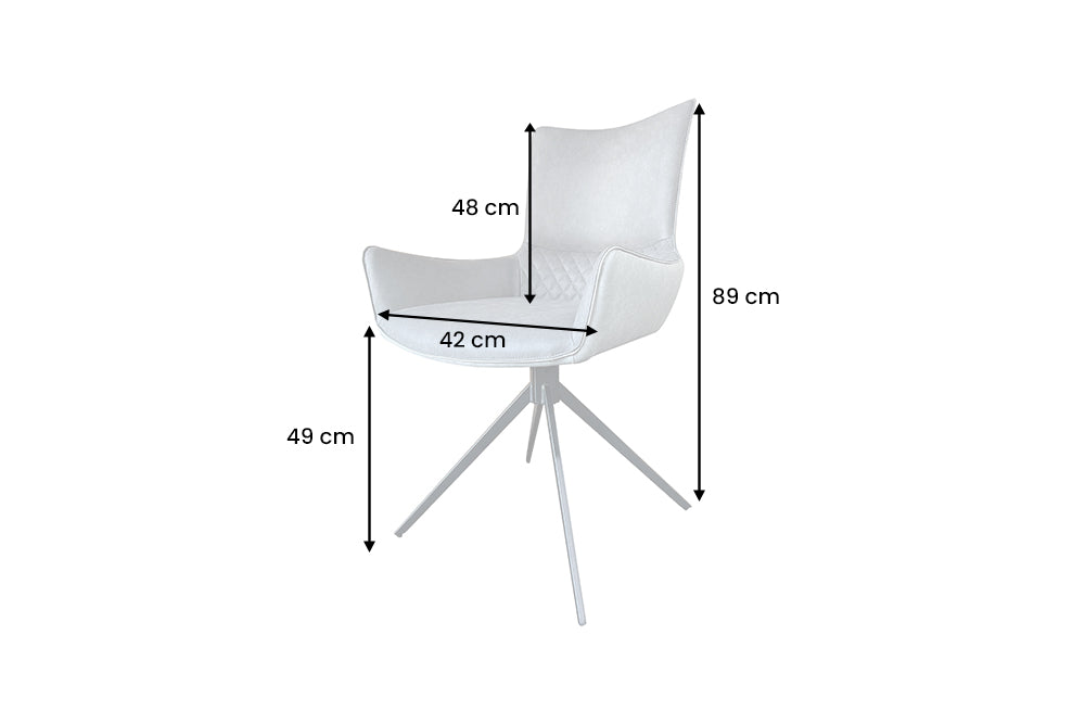 Lote de 2x sillas giratorias de diseño ALPINE gris reposabrazos gris claro patas de metal negro