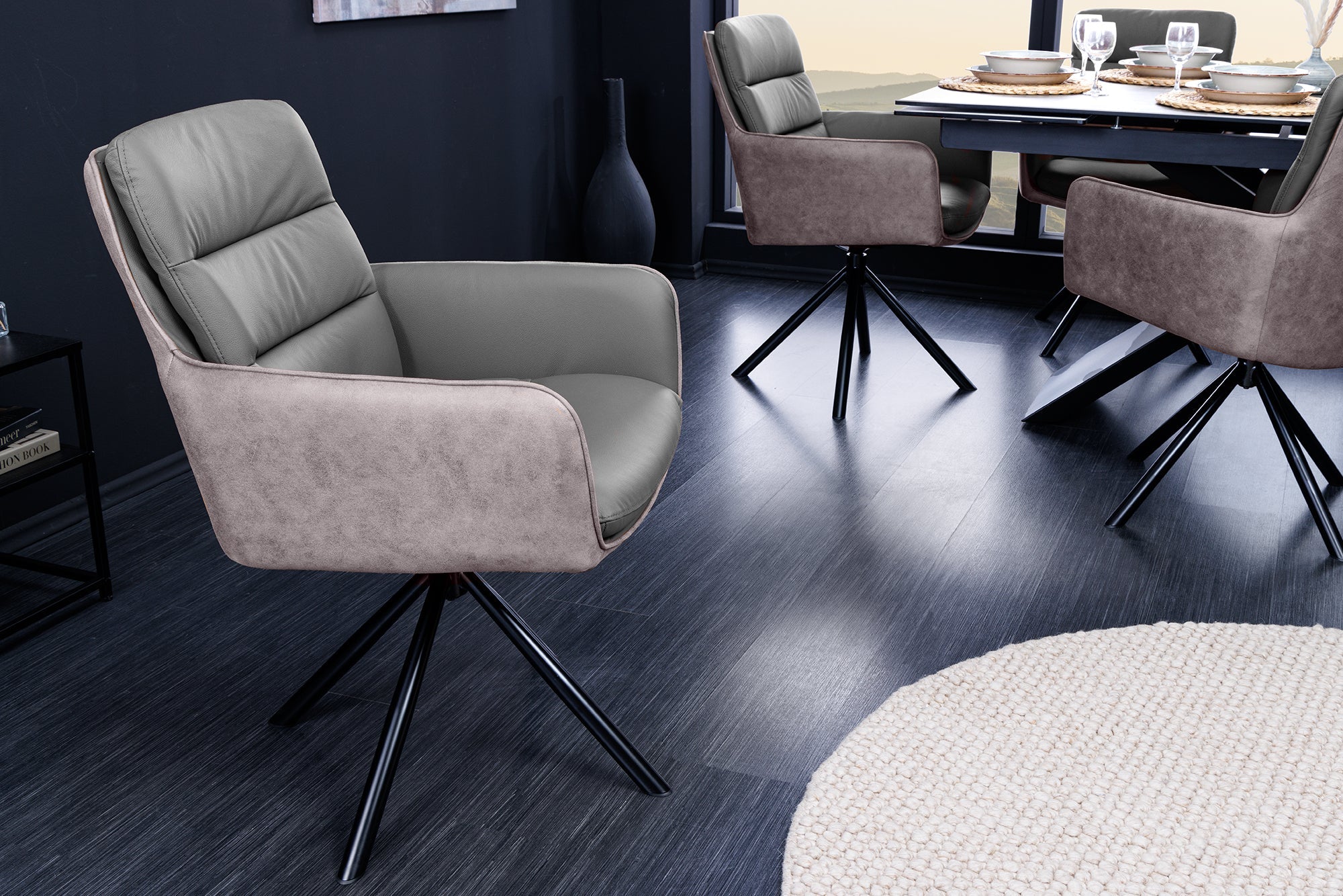 sillón giratorio-diseño-big-george-taupe-genuino-piel-microfibra-con-apoyabrazos-retro_43635 (inv)
