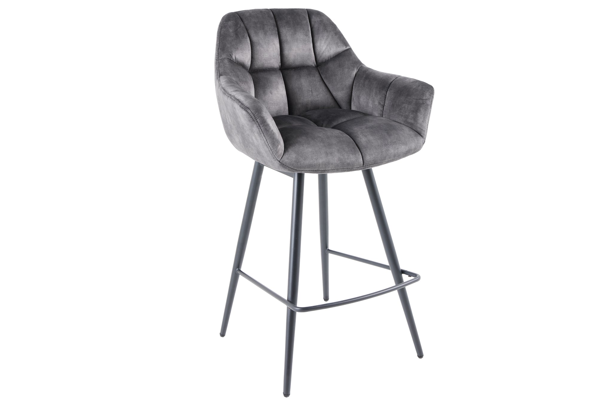 silla giratoria-butterfly-velvet-gris-metal-patas-apoyabrazos-negro_43196 (inv)