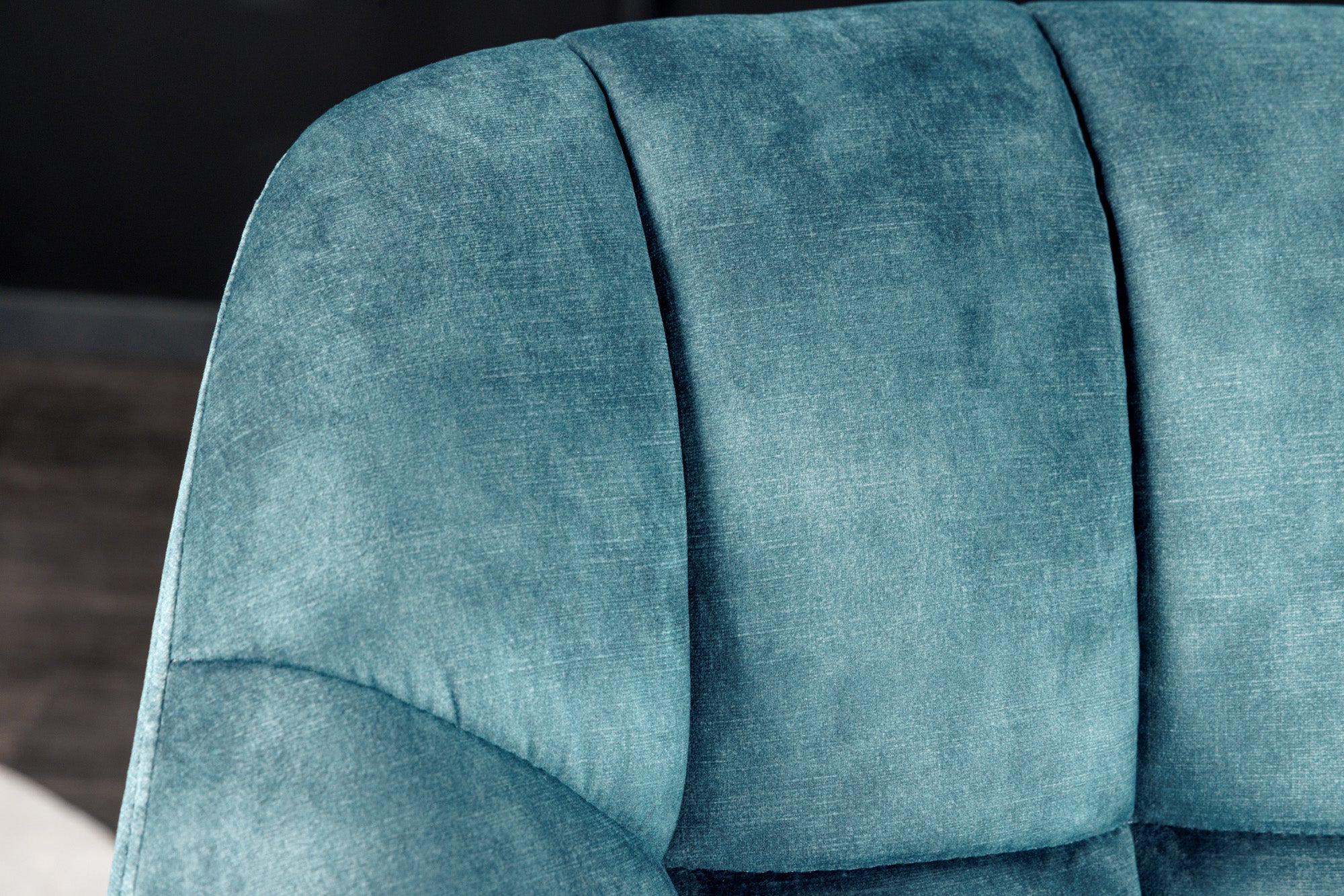 Lot de 2x chaises pivotante PAPILLON velours pétrole pieds métal noir accoudoirs