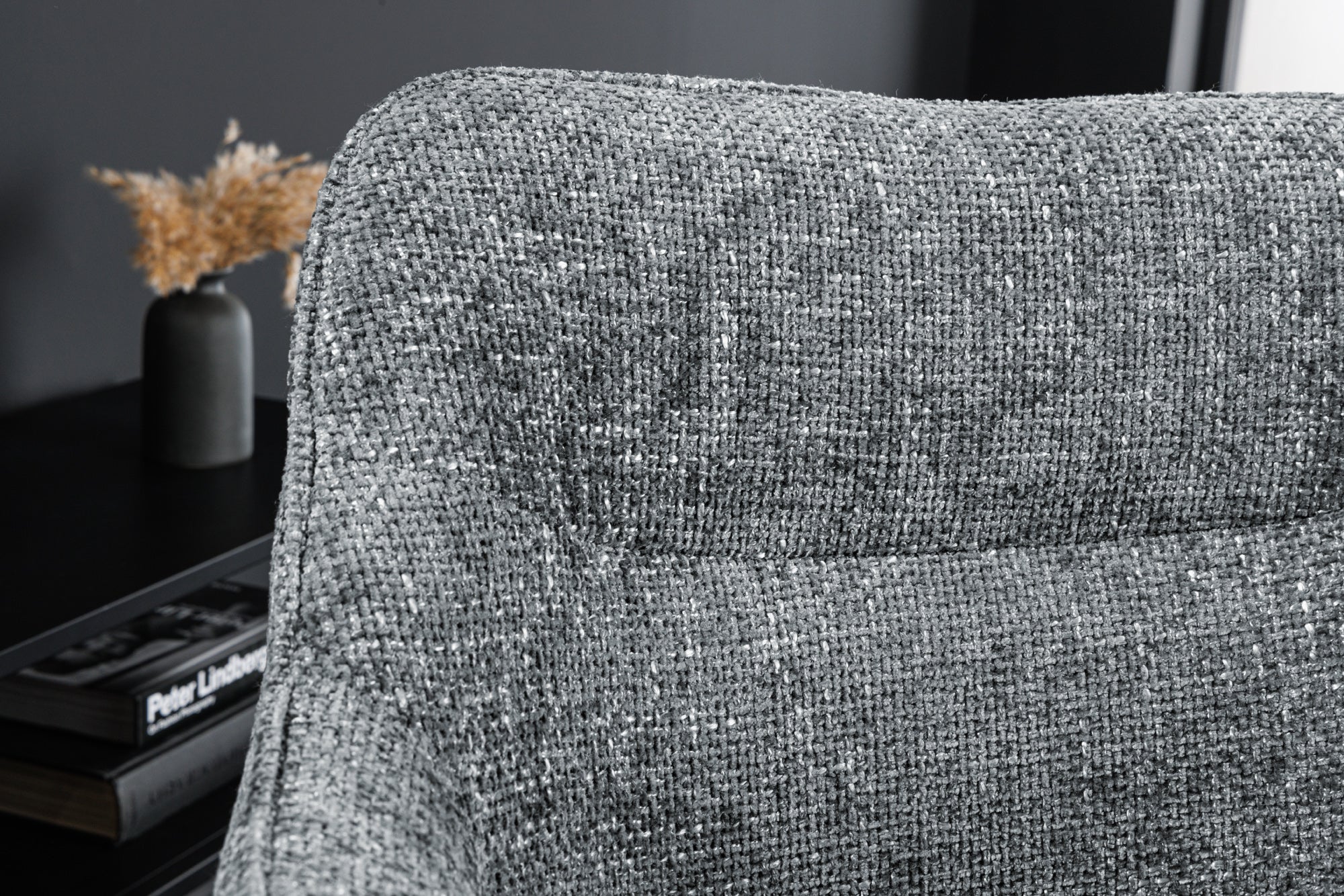 Lote de 2 sillas giratorias VERONA de tela estructurada gris con brazos y patas de metal negro