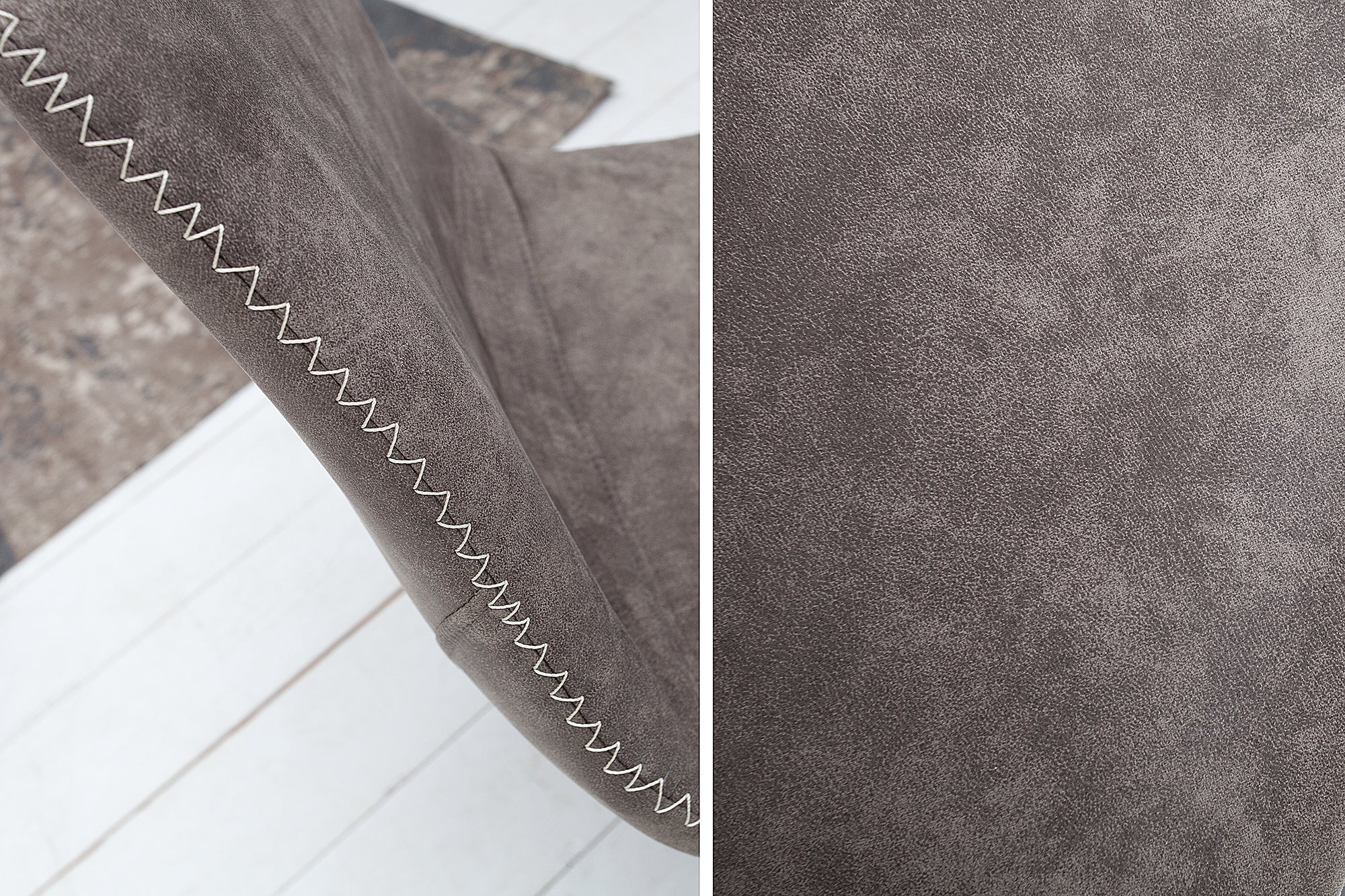 Lote de 2x SILLAS AMSTERDAM sillas retro en gris topo, diseño clásico