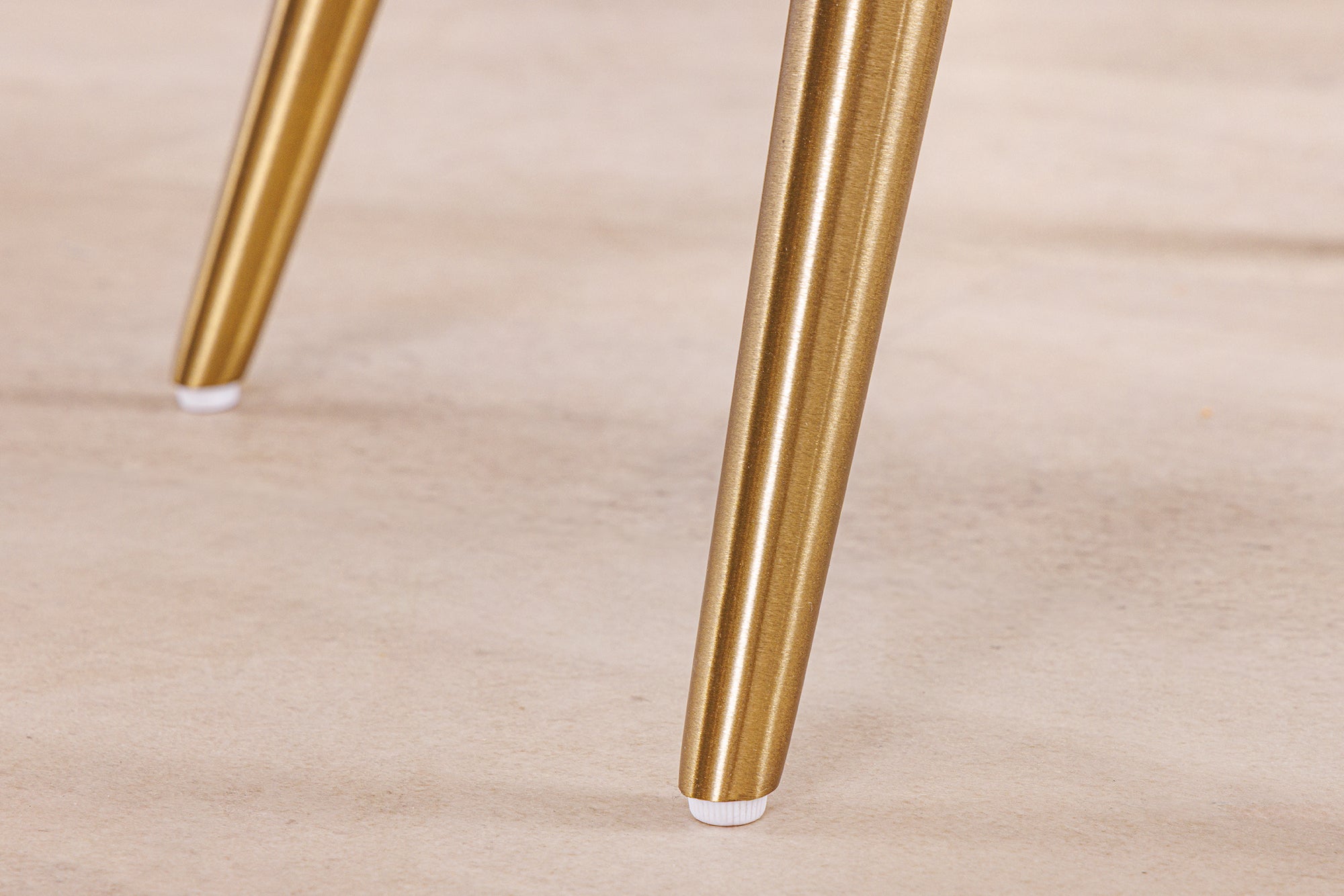 Lote de 2x sillas retro de metal cepillado MIA CASA beige champán oro