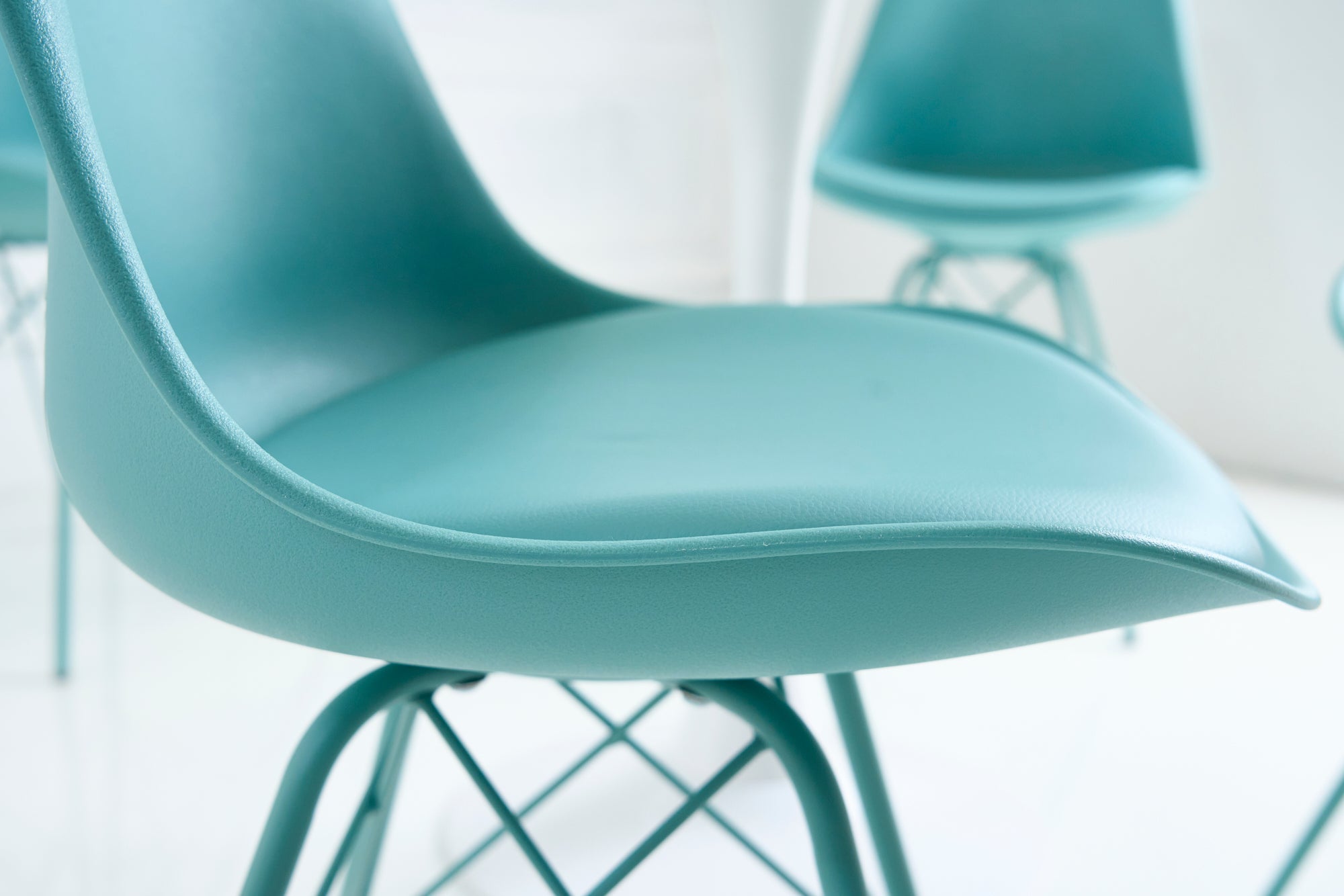 Lot de 2x chaises rétro SCANDINAVIA MEISTERSTÜCK turquoise