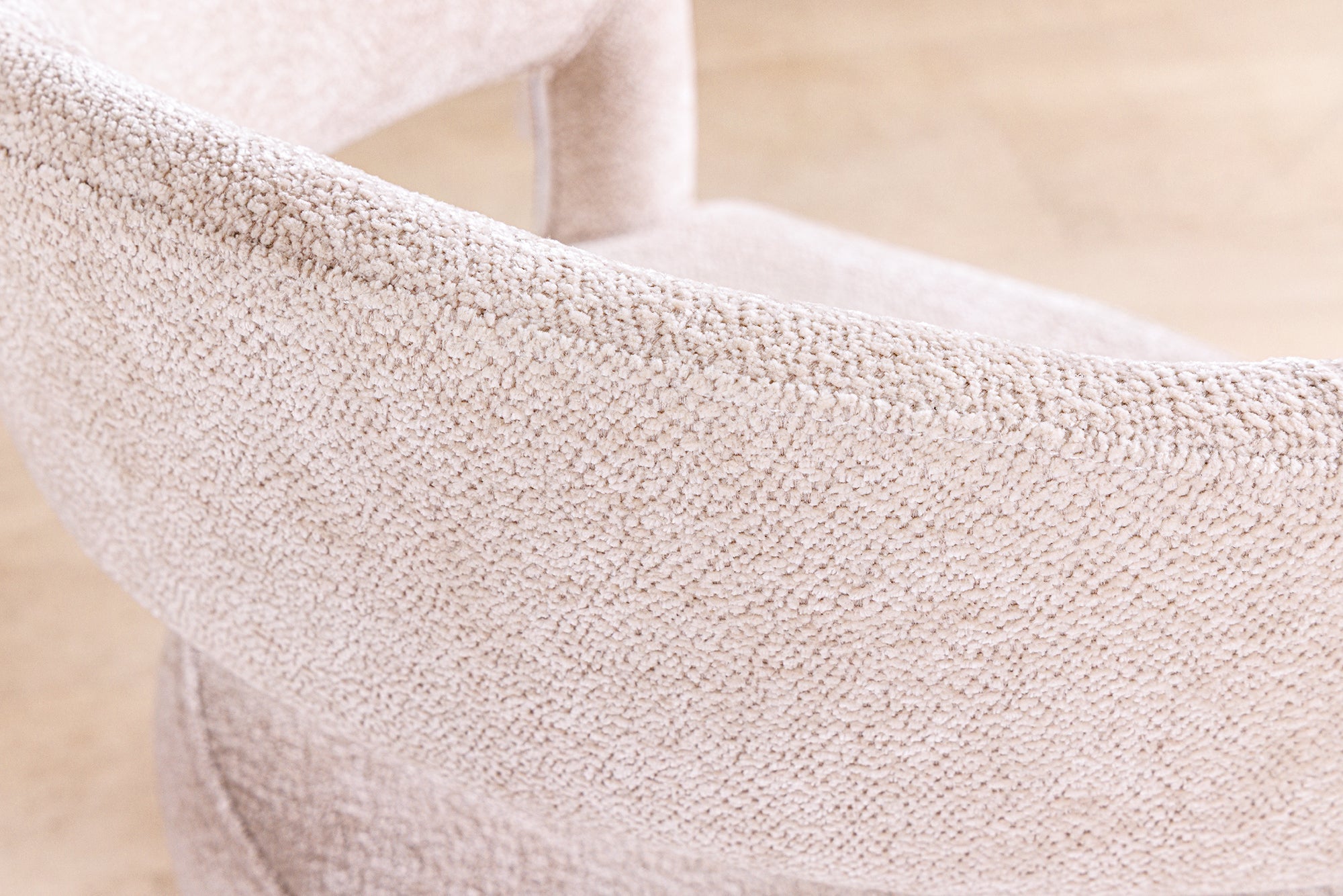Lot de 2x chaises scandinave BOUTIQUE tissu texturé beige métal doré champagne brossé