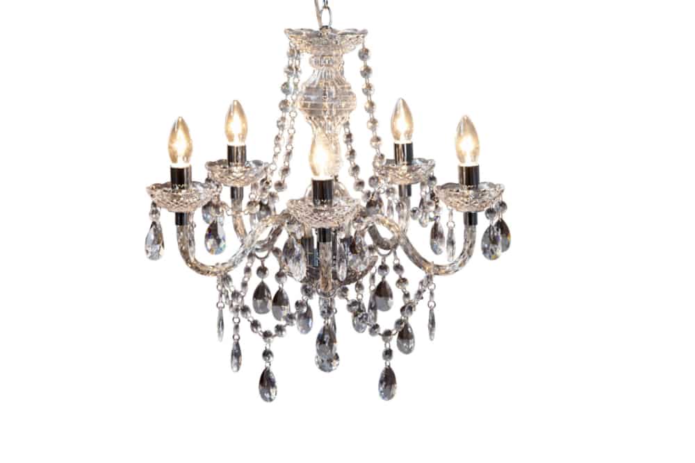 Chandelier DIAMONDS 5-armed clear acrylic