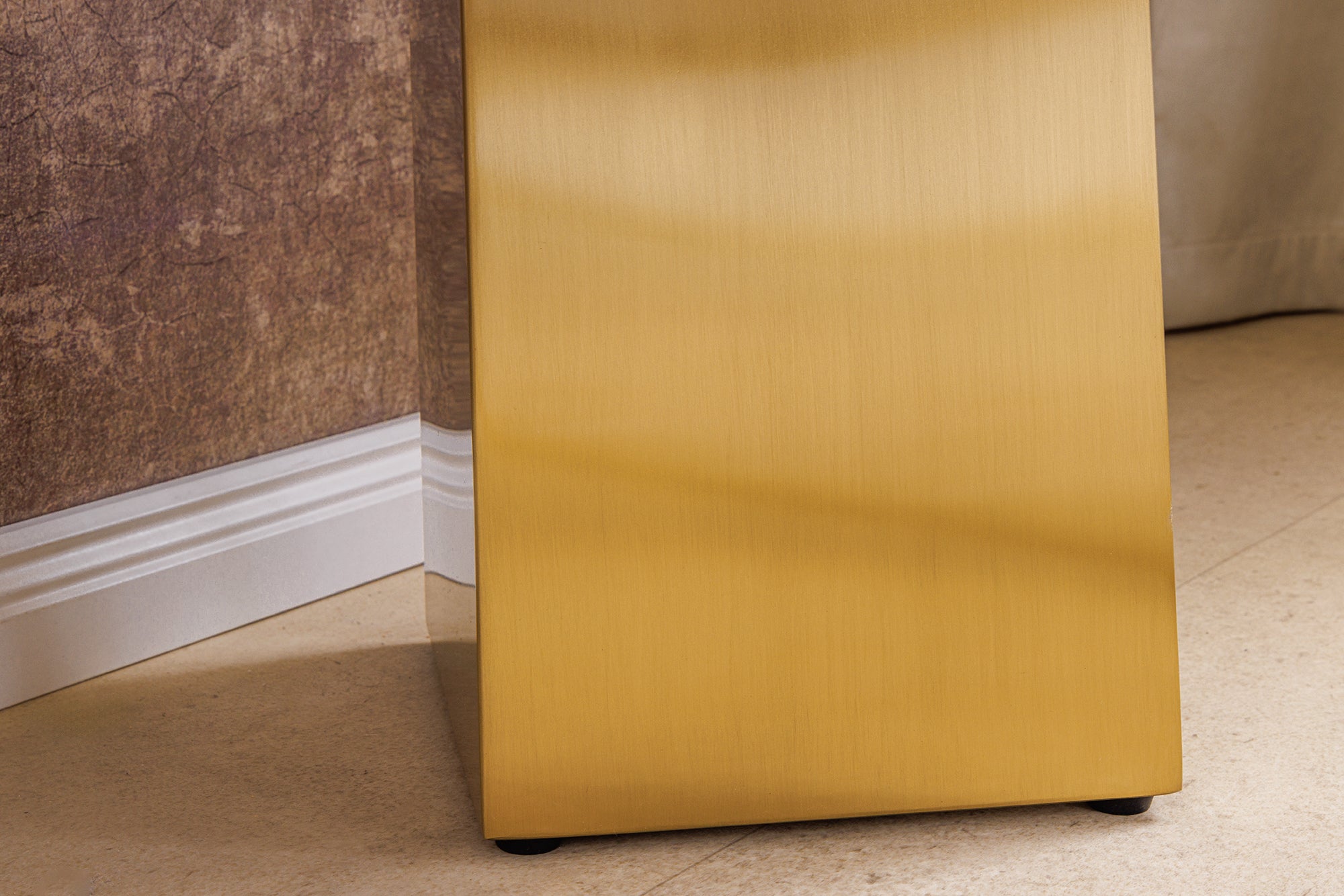 Consola de diseño EXTRAVAGANCIA 140cm mármol blanco metal oro champán cepillado