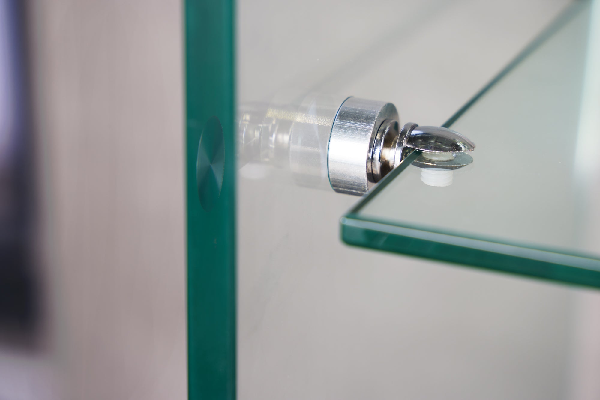 FANTOME Consola de diseño de cristal transparente de 100 cm con estante