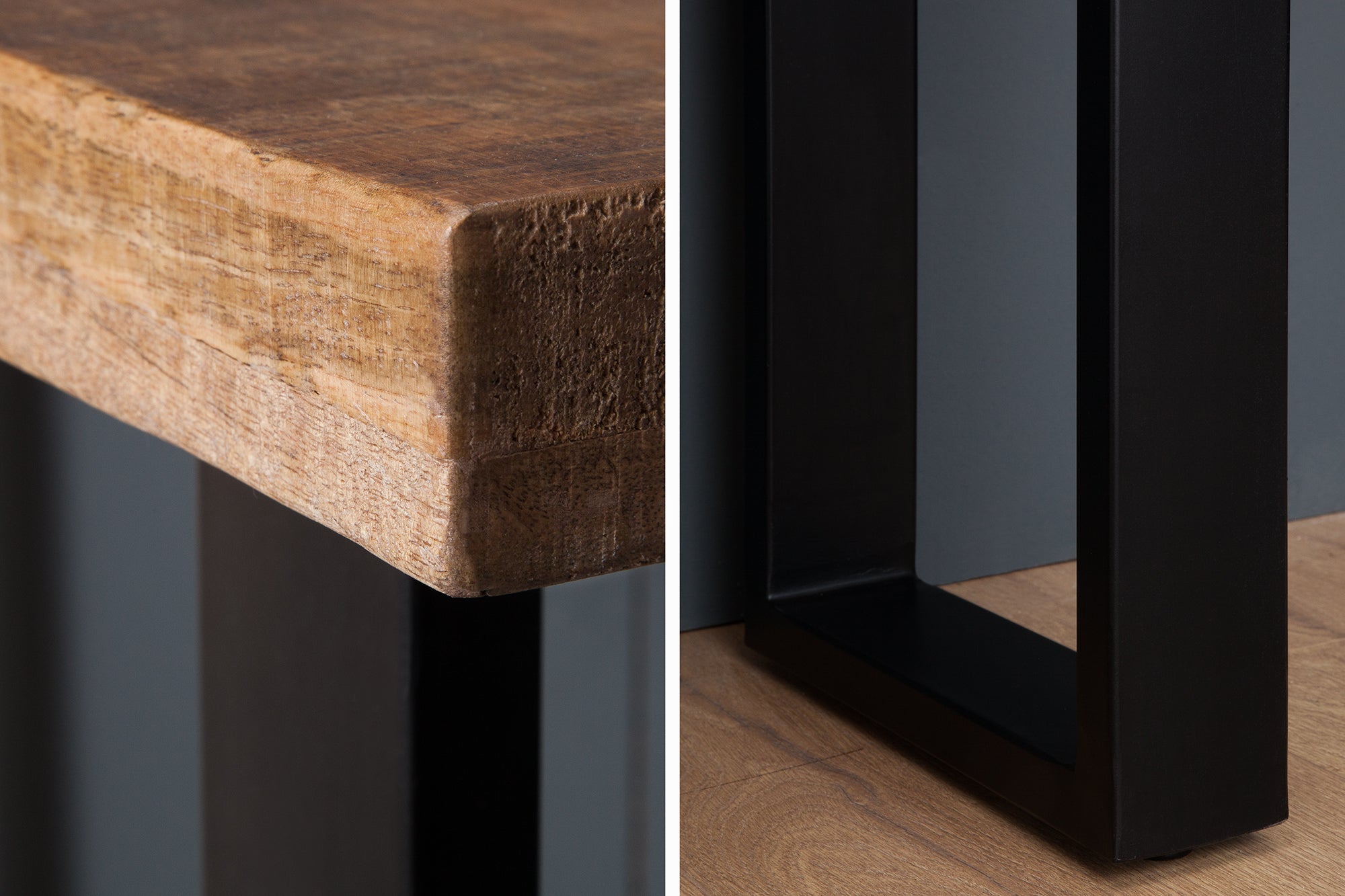 Consola de diseño IRON CRAFT 115cm en madera de mango y hierro