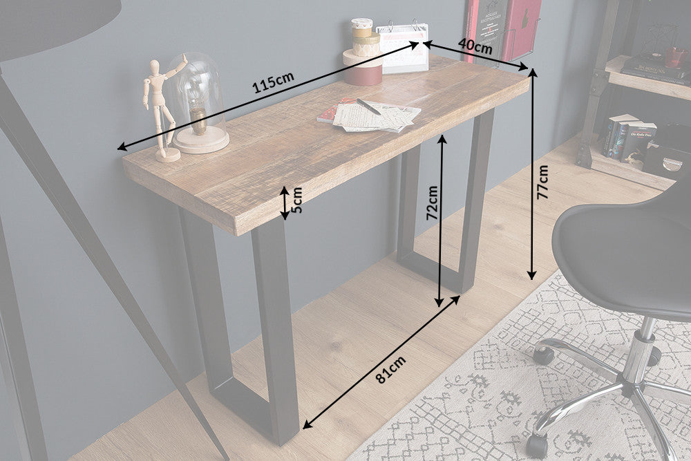 Consola de diseño IRON CRAFT 115cm en madera de mango y hierro