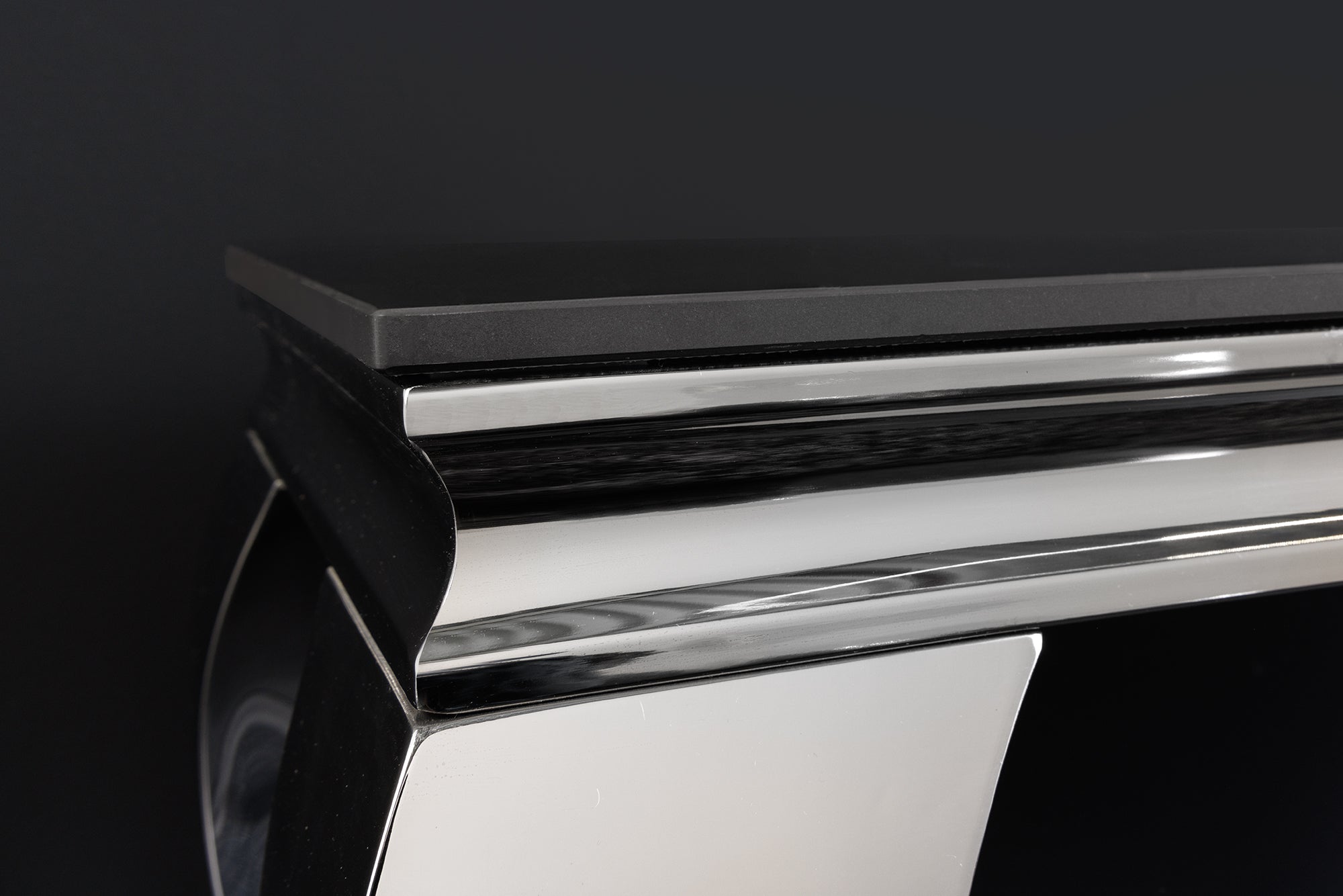 Consola de diseño MODERNE BAROQUE 140cm negro antracita cromo cerámica mármol