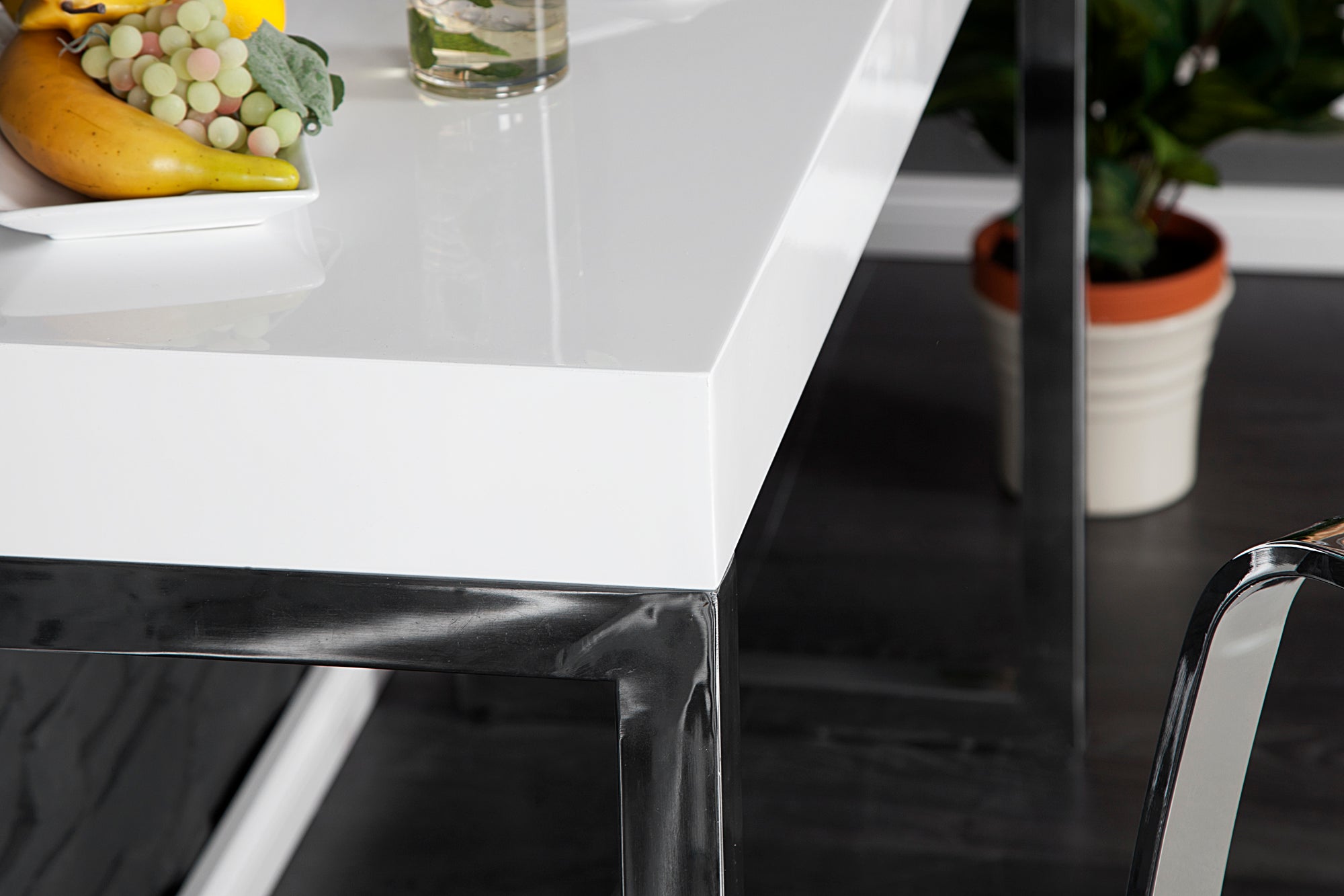 WHITE DESK mesa consola de diseño 120 cm blanco brillante
