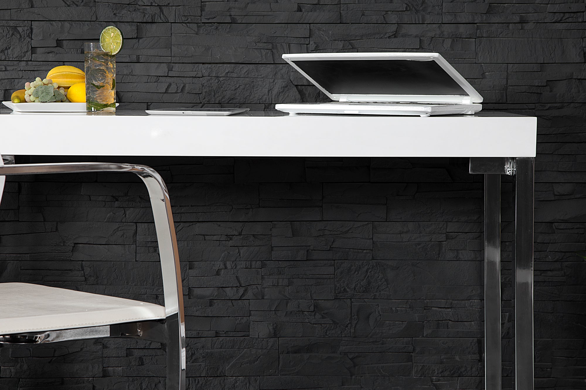 WHITE DESK mesa consola de diseño 120 cm blanco brillante