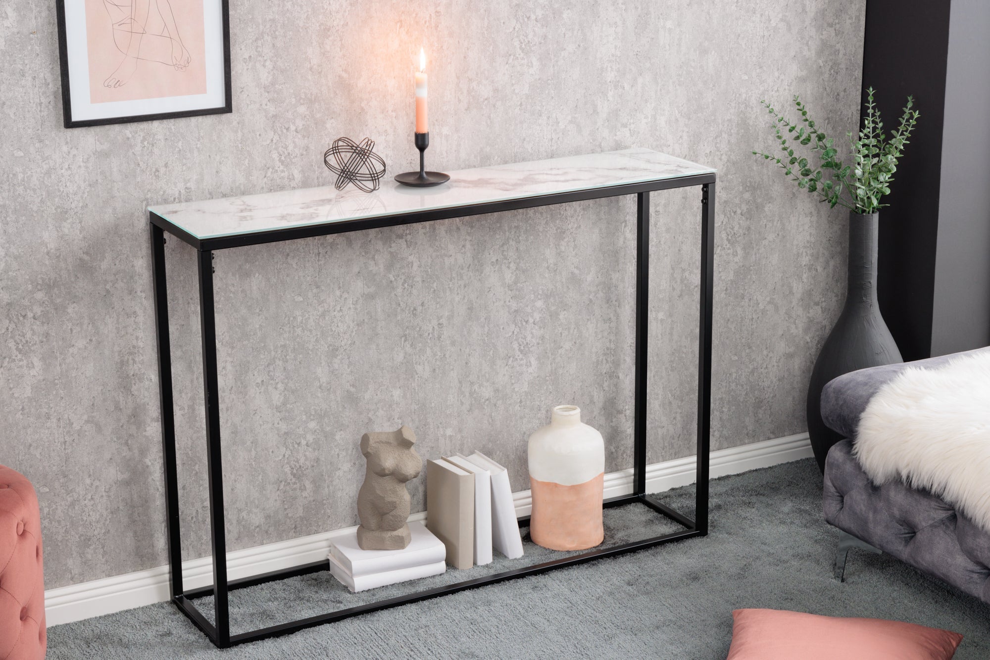 consola-elegante-boutique-110cm-vidrio-cristal-blanco-con-decoracion-marmol-negro-marco_42170 (inv)
