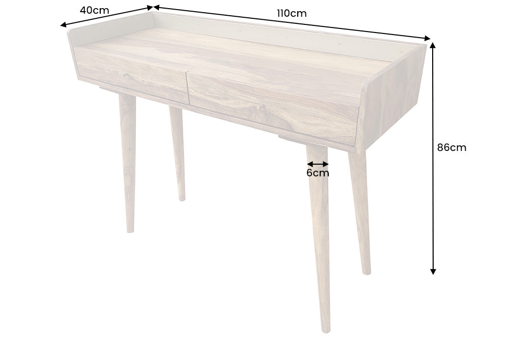 Consola de madera maciza BEAUTY BY NATURE 110 cm acabado piedra Sheesham marrón