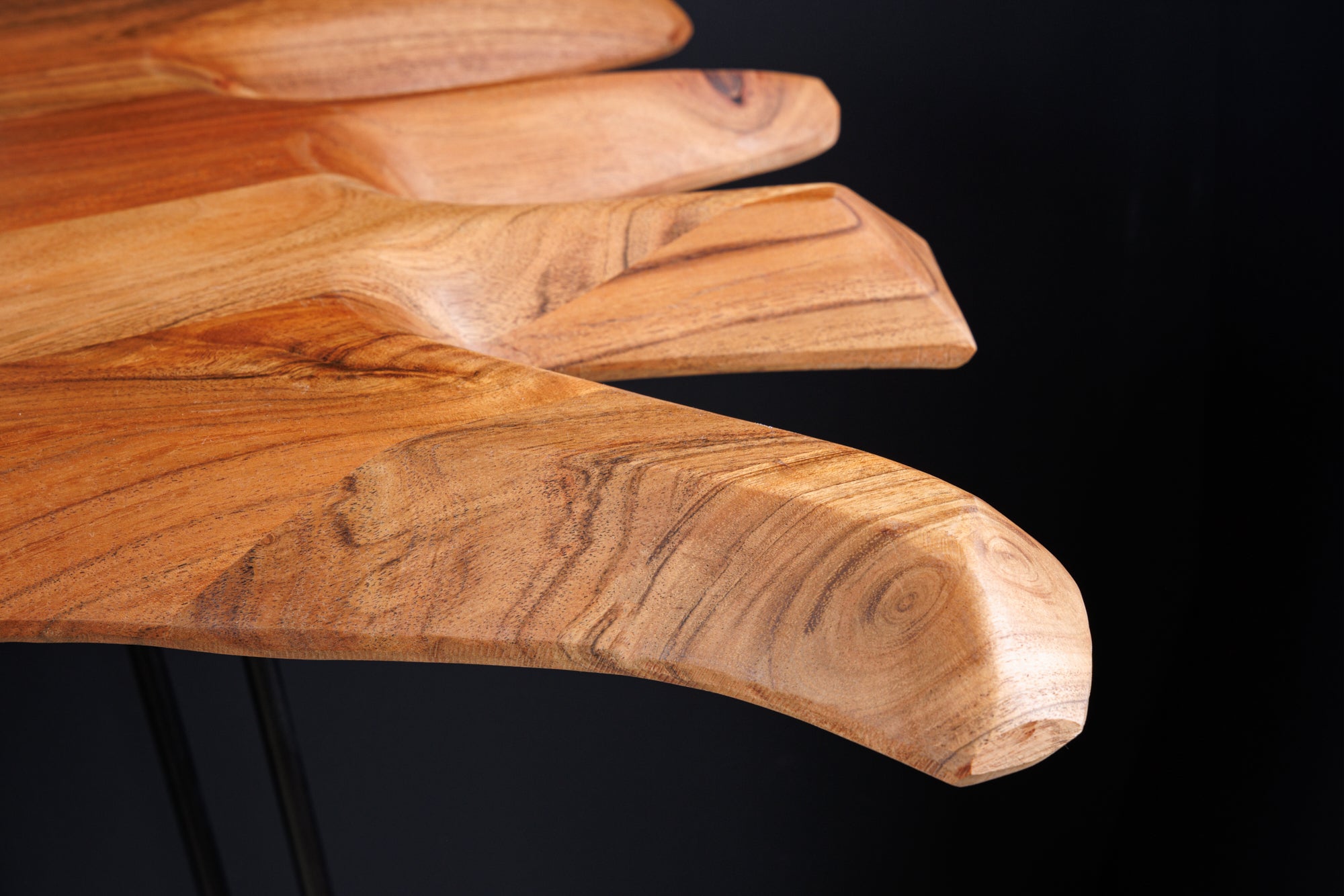 Consola de madera maciza WILD 105cm patas de acacia natural horquillas borde de árbol