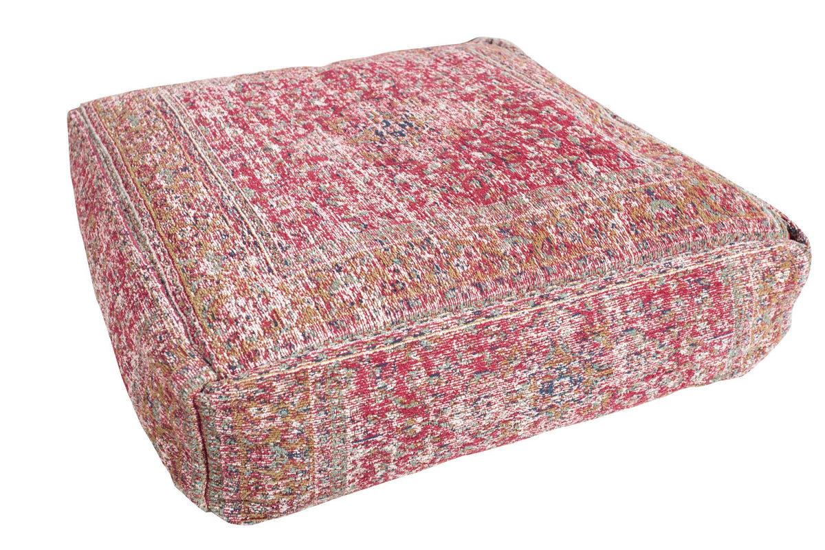 Coussin de sol oriental XL OLD MARRAKESCH 70cm rouge motif floral pouf