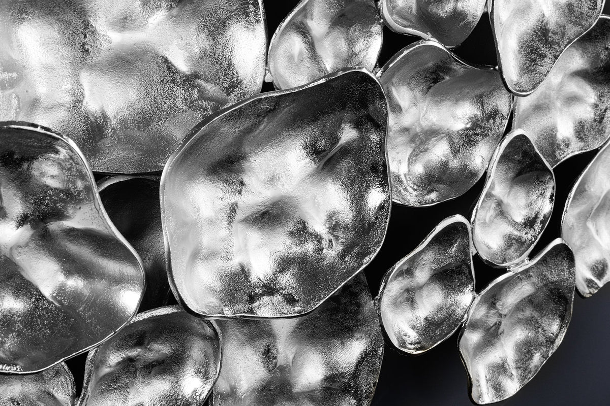Décoration murale moderne VARIATION 105cm métal argenté fait main