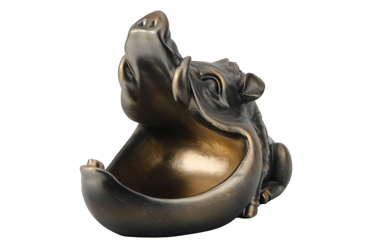 Deko-Figur WARTHOG 35cm bronze mit Ablagefach handmade