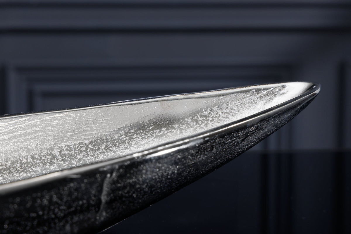 Deko Schale SILVER LEAF 80cm silber handmade Aluminium