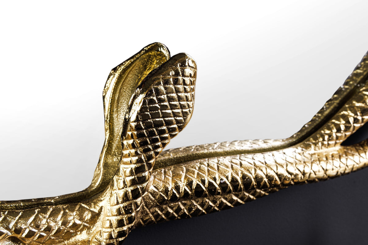 Dekorativer Spiegel SNAKE XL 85cm gold Metall Schlangen-Skulptur
