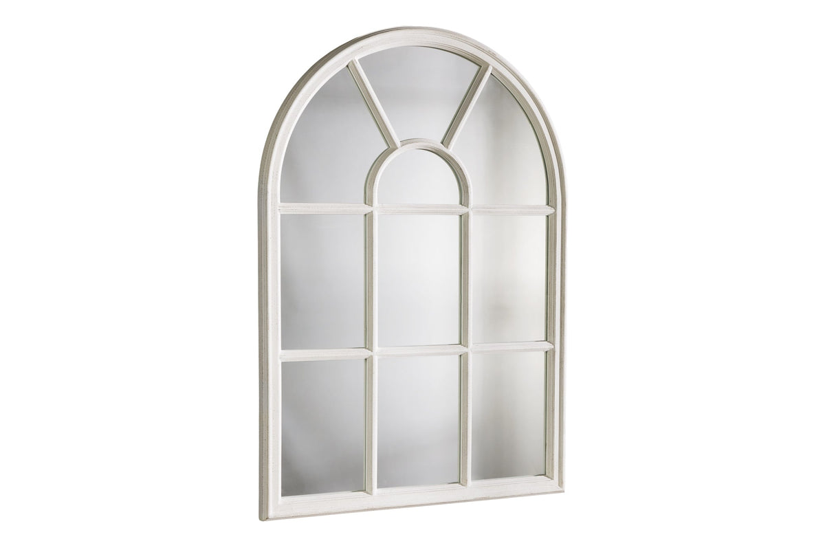 Design miroir mural CASTILLO 100cm blanc style maison de campagne miroir fenêtre arc Shabby Chic