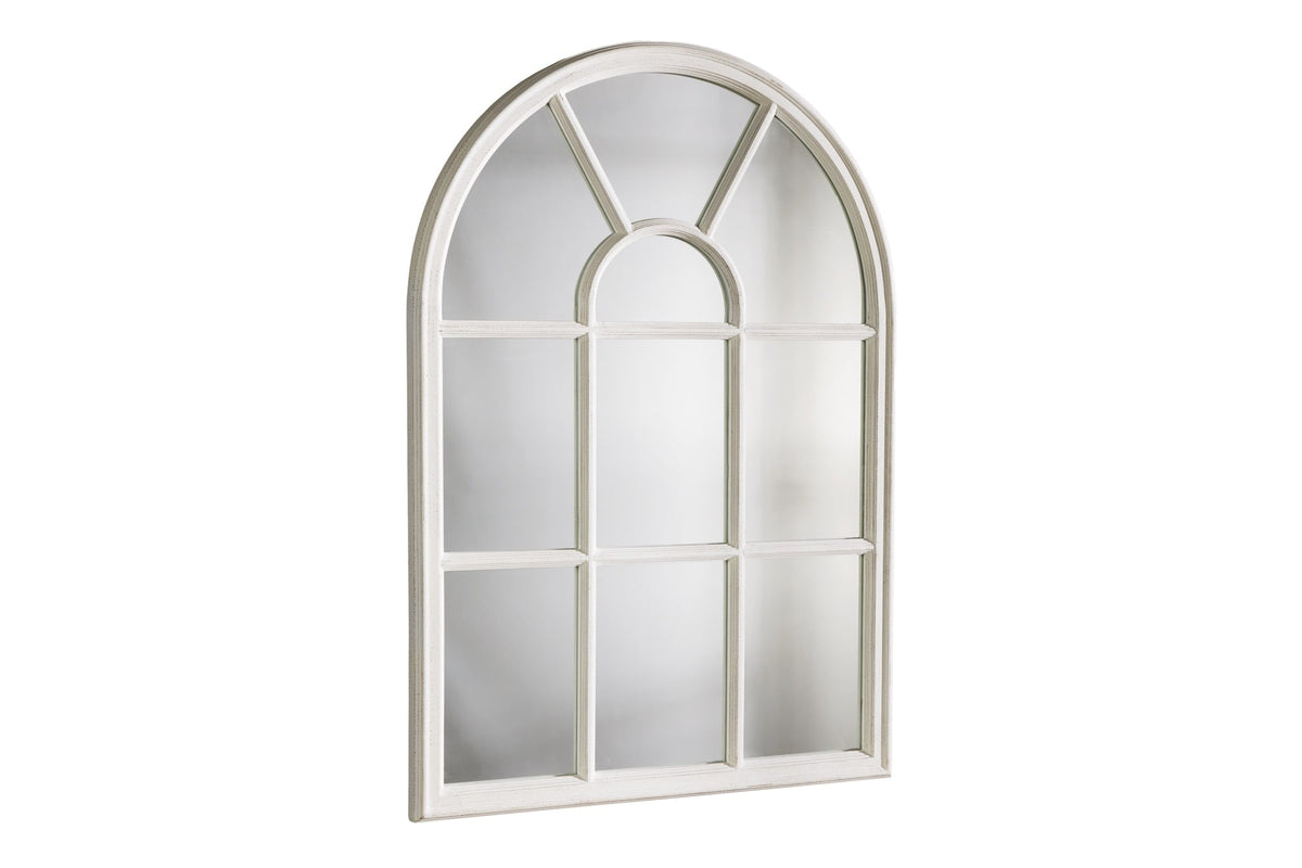 Design miroir mural CASTILLO 100cm blanc style maison de campagne miroir fenêtre arc Shabby Chic