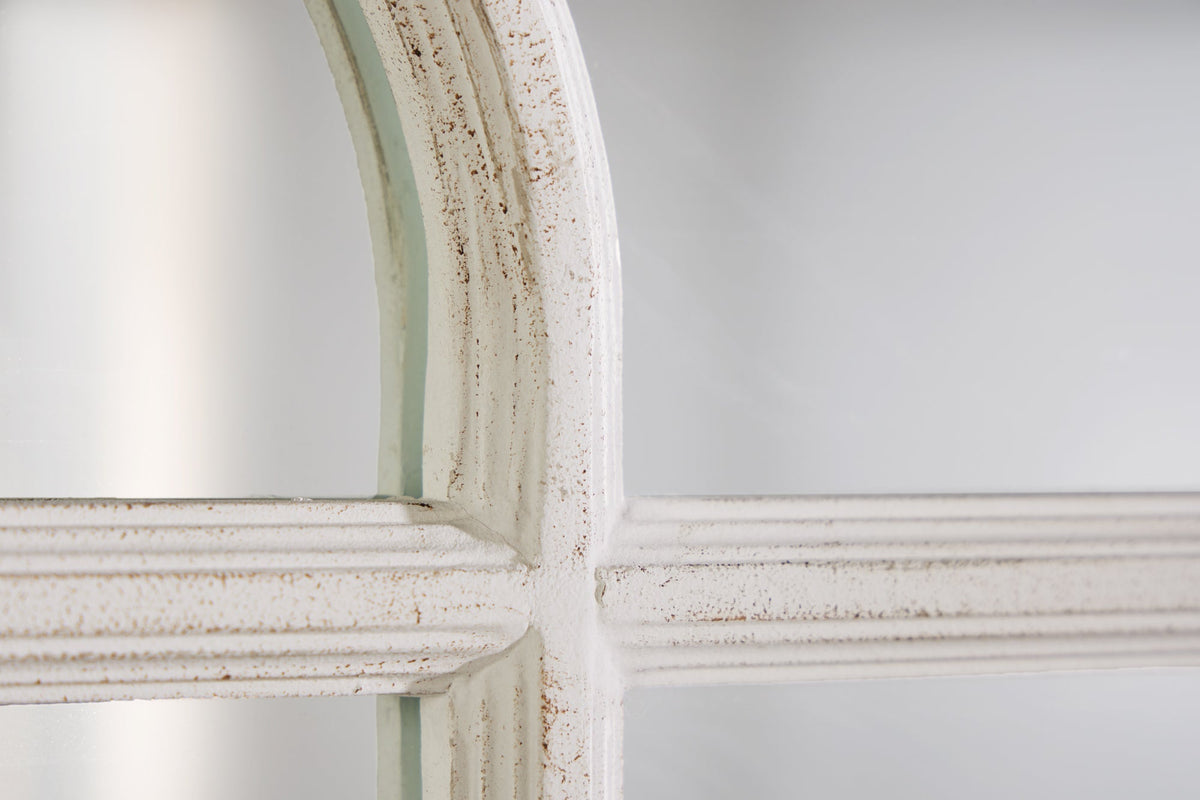 Design miroir mural CASTILLO 100cm blanc style maison de campagne miroir fenêtre arc Shabby Chic