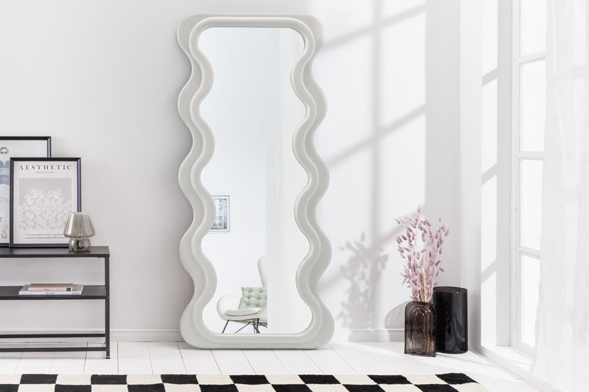 Design miroir mural CURVY 160 cm blanc