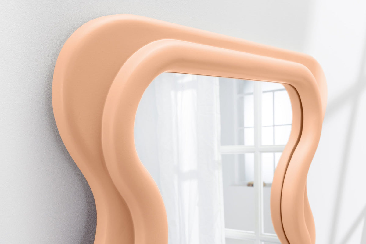 Design miroir mural CURVY 160cm apricot miroir pastel