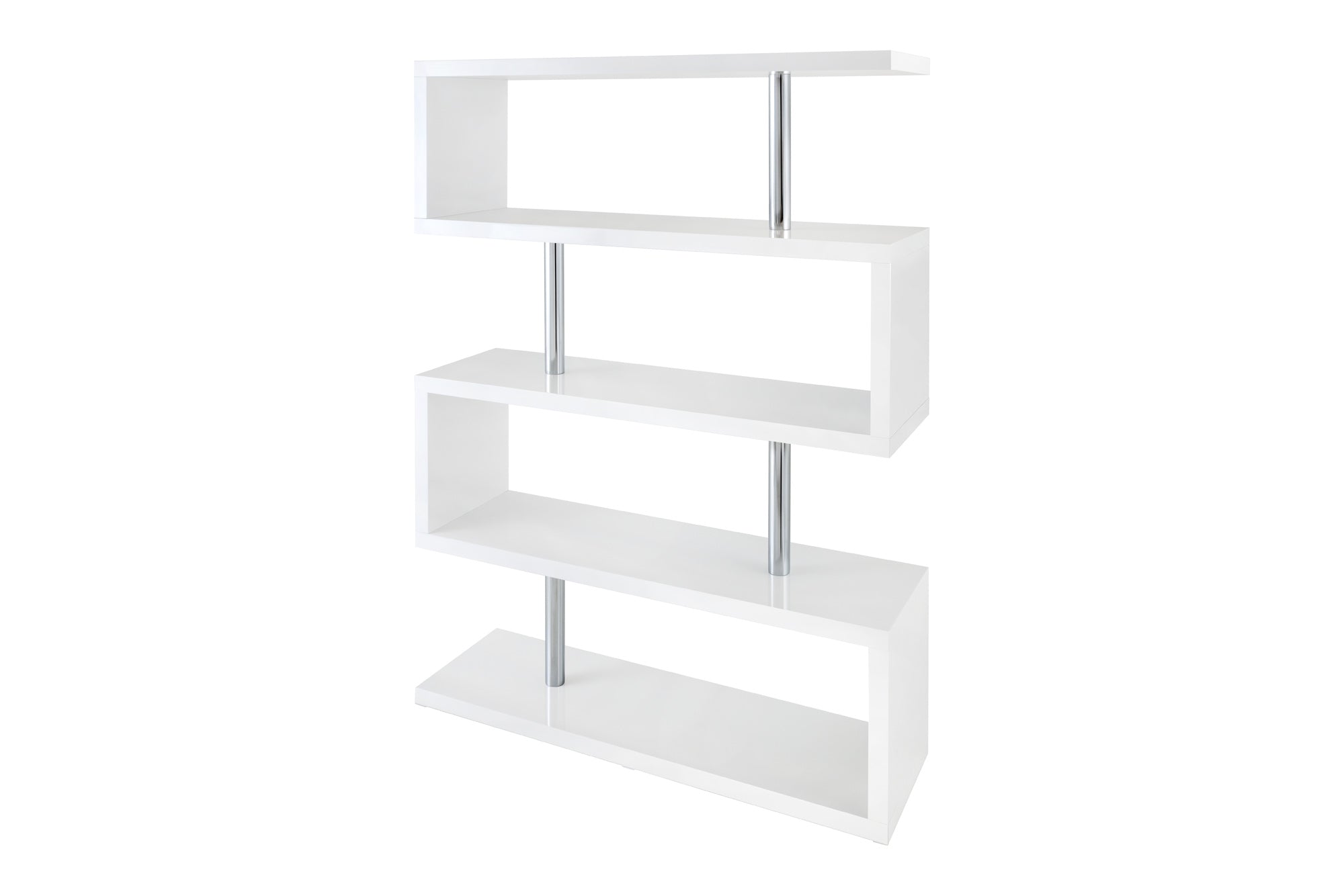Design Regal SNAKE 165cm weiß Bücherregal Hochglanz mit fünf Böden