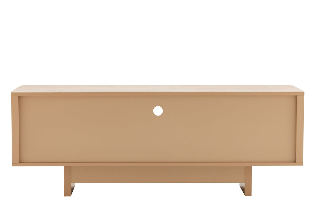 Design TV Board SAVOY 150cm grau beige greige Travertin Keramik mit Schublade 3D-Front