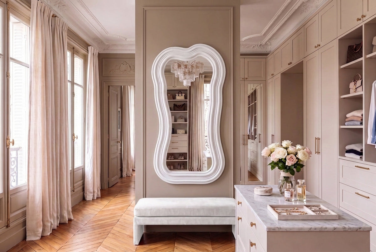 Design Wandspiegel ALICE II 100cm weiß
