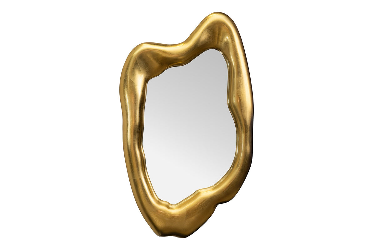 Design Wandspiegel AURA 95cm gold organische Form variabel aufhängbar