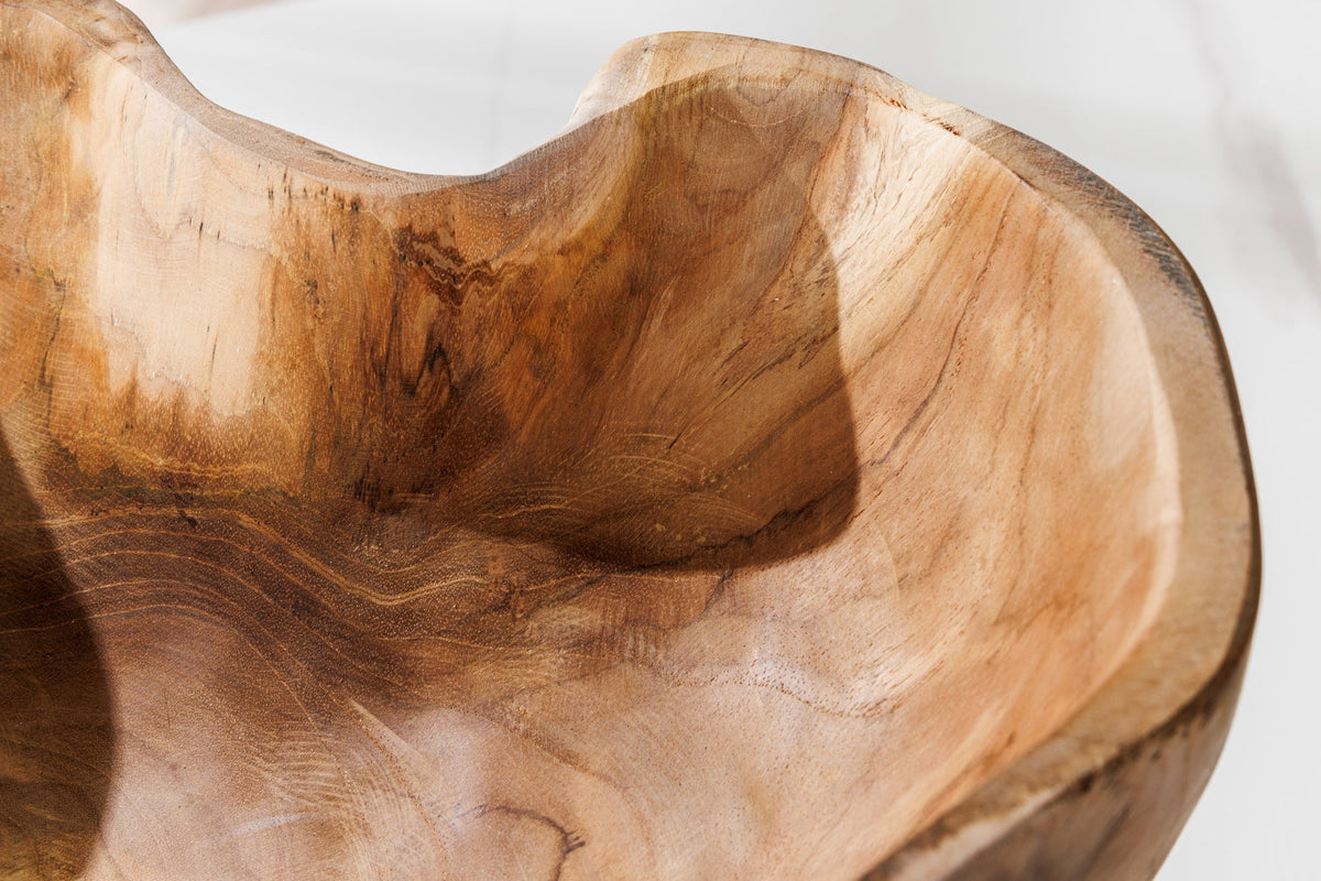 Einzigartige Schale FLOWERS 45cm natur Teak aus Wurzelholz