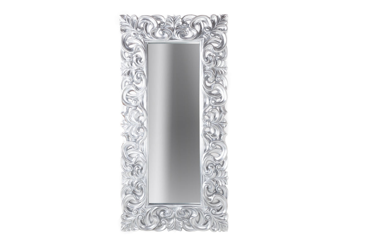 Élégant miroir mural VENICE 180x90cm argent style baroque antique
