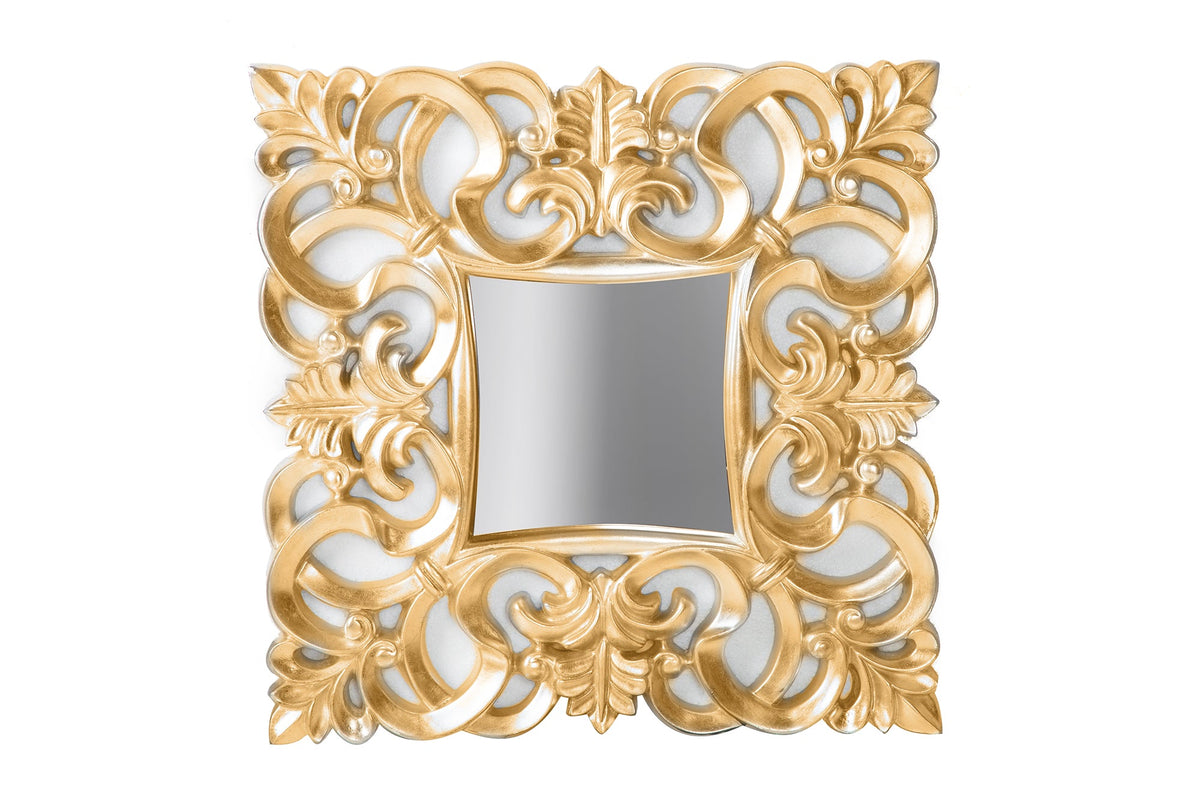 Élégant miroir mural VENICE 75x75cm doré style baroque antique