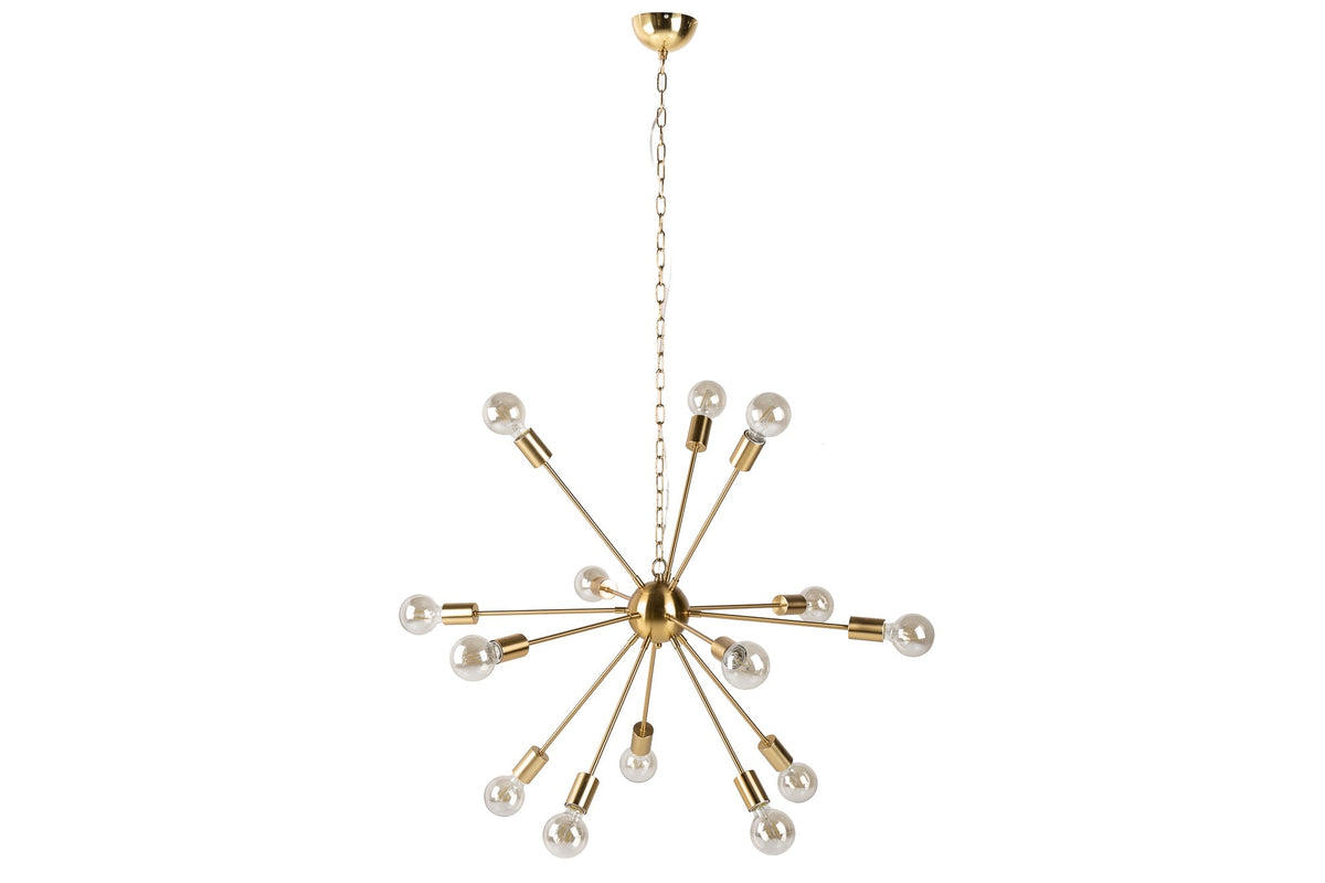 Elegante Hängelampe SPUTNIK 87cm gold mit 14 Leuchtarmen