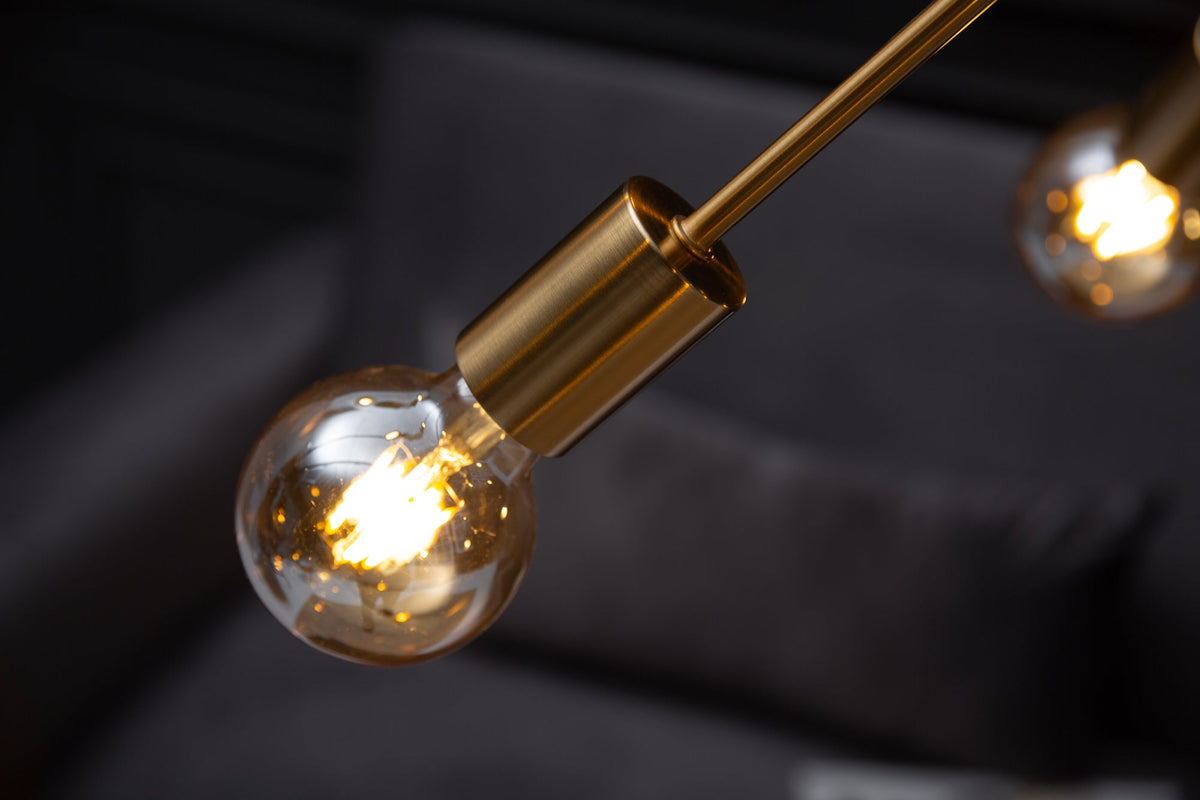 Elegante Hängelampe SPUTNIK 87cm gold mit 14 Leuchtarmen