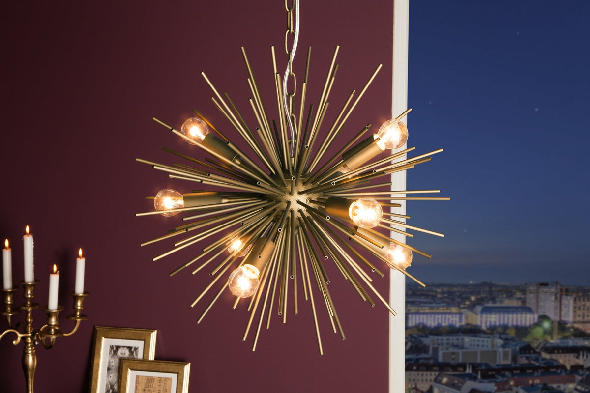 Elegante Hängeleuchte SUNLIGHT 50cm matt gold Hängelampe