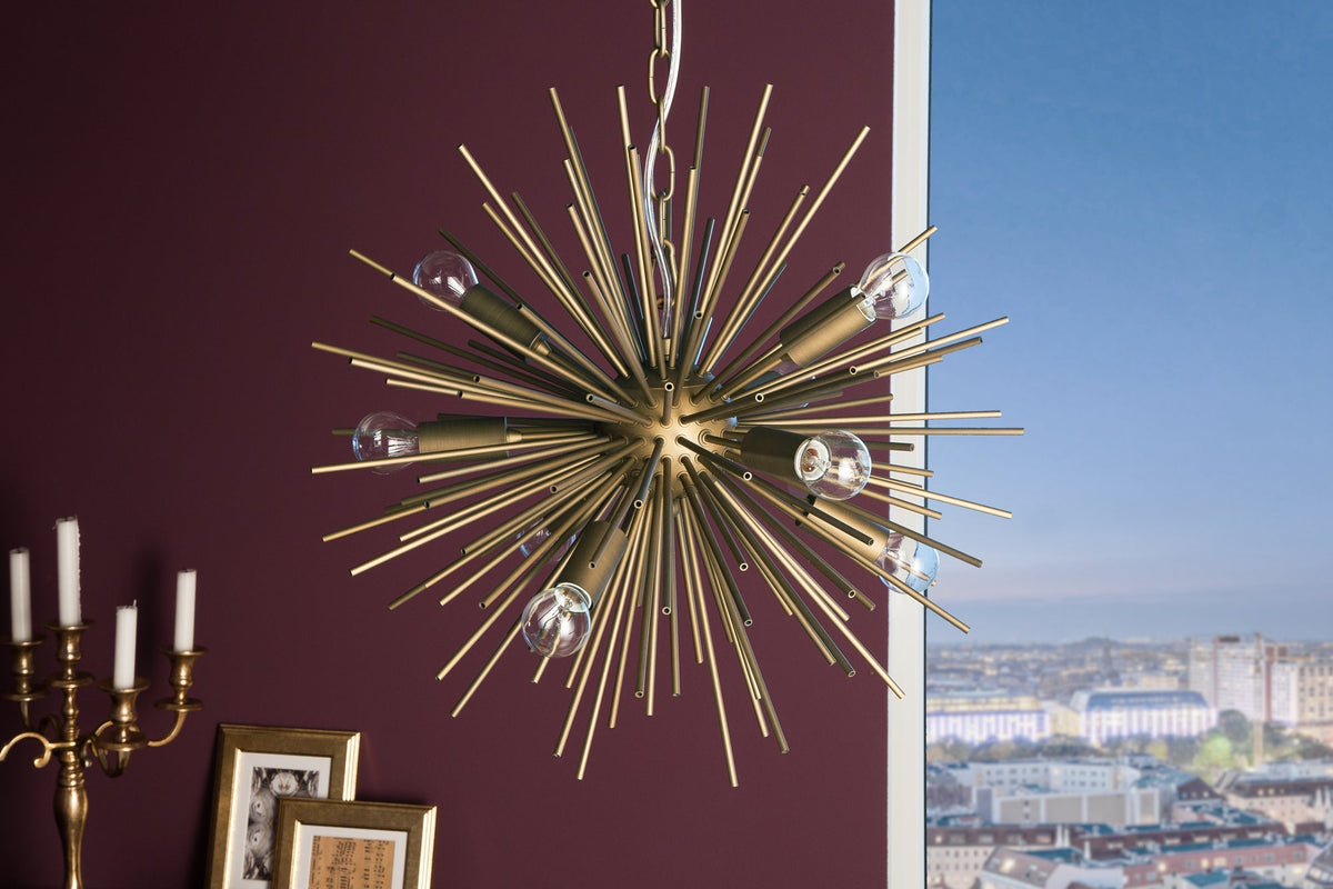 Elegante Hängeleuchte SUNLIGHT 50cm matt gold Hängelampe