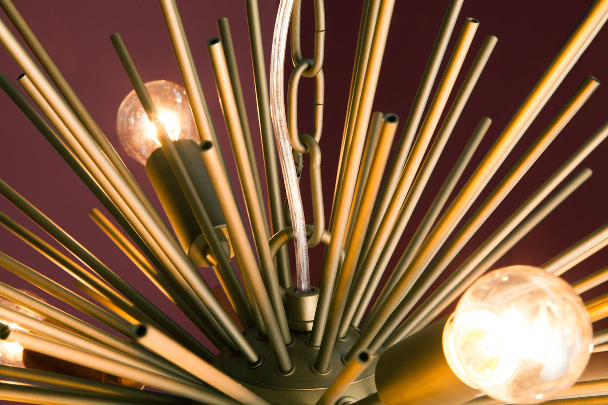 Elegante Hängeleuchte SUNLIGHT 50cm matt gold Hängelampe