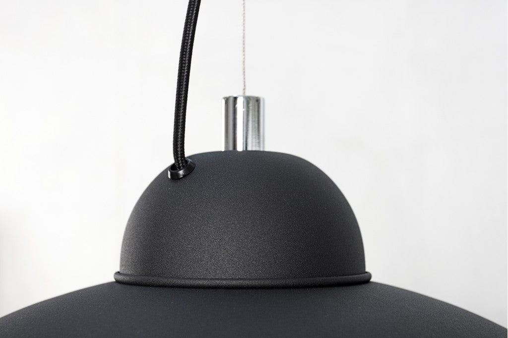 Elégante lampe à suspendre STUDIO 55cm noir aspect feuille d'argent Lampe à suspendre