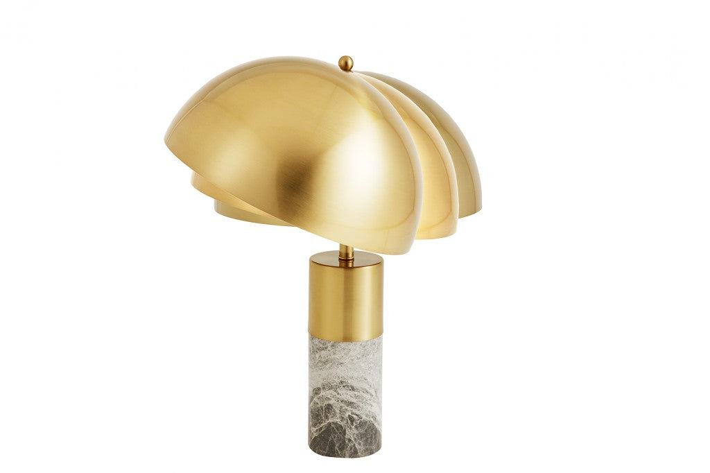Elégante lampe de table BURLESQUE 52cm gris doré avec pied en marbre