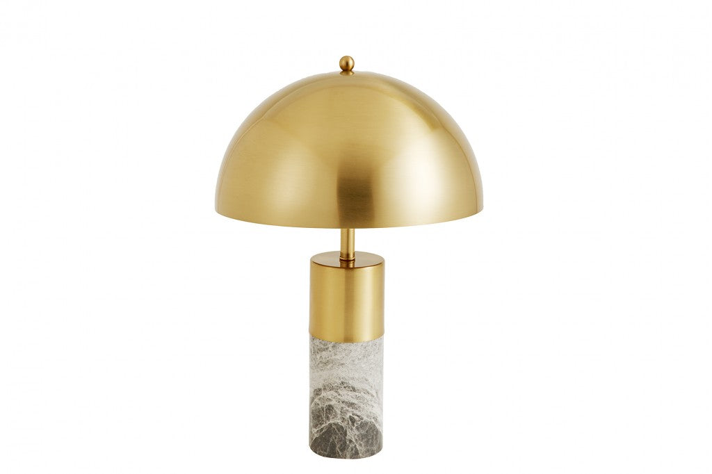 Elégante lampe de table BURLESQUE 52cm gris doré avec pied en marbre
