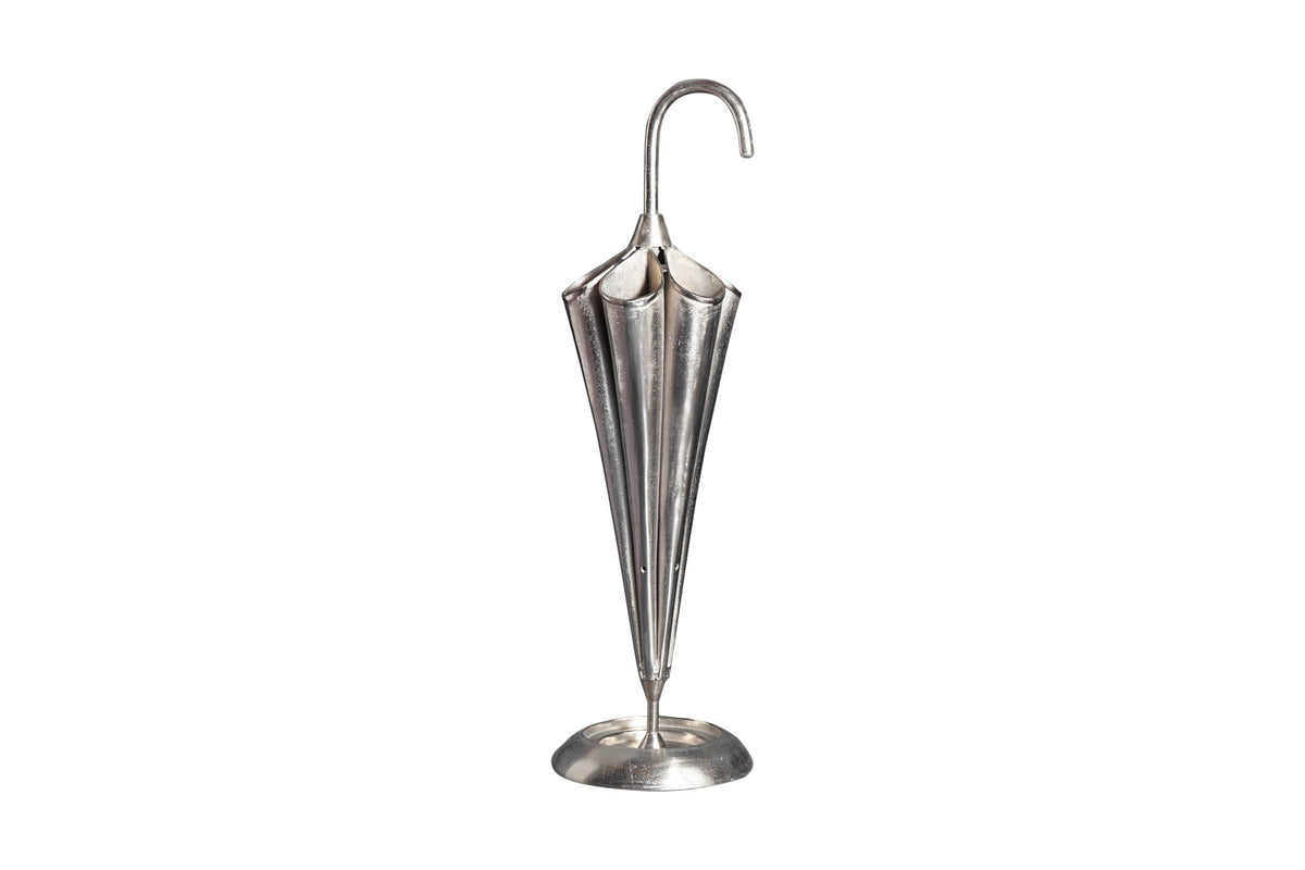 Eleganter Schirmständer UMBRELLA 91cm silber Aluminium für 6 Schirme