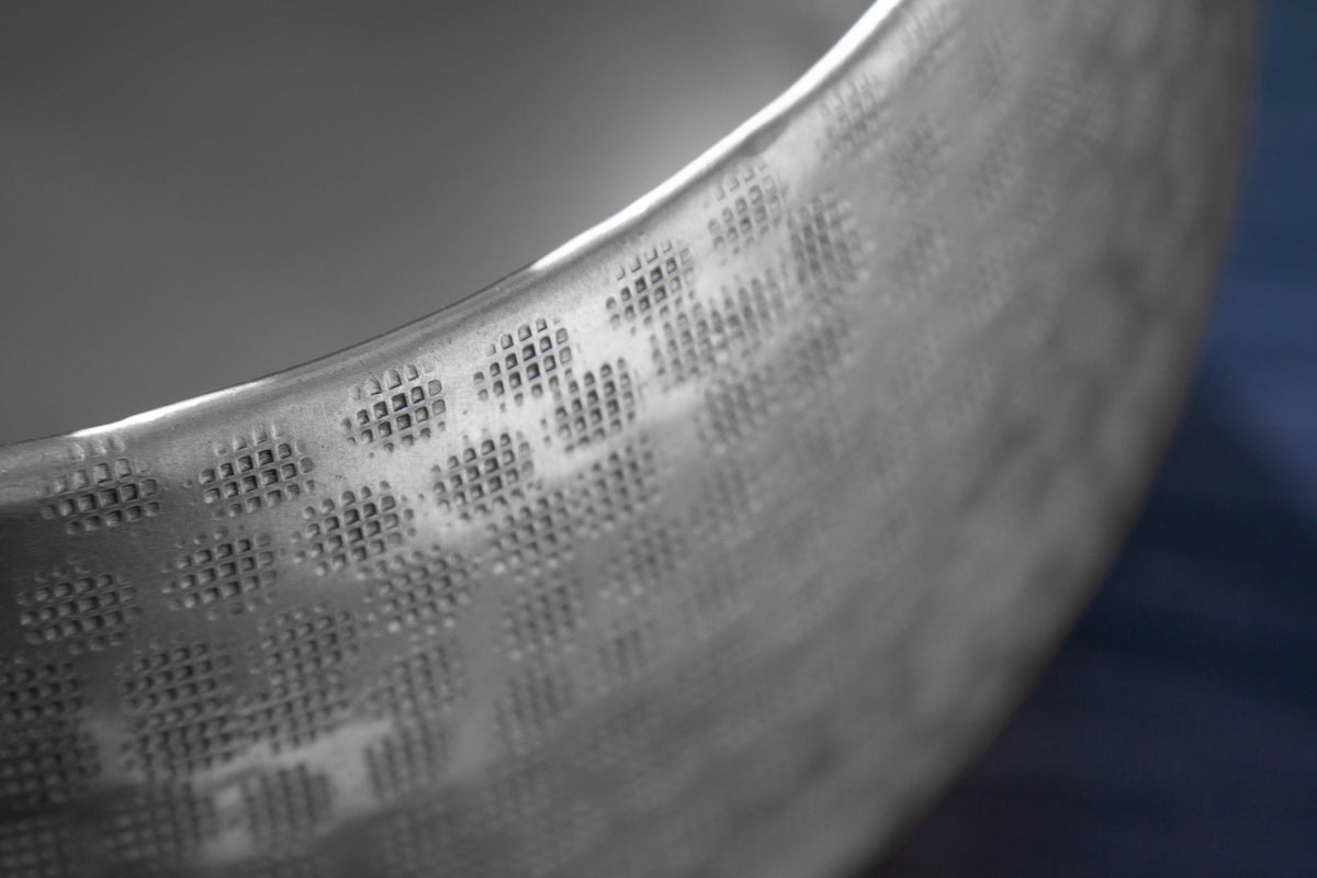 Ensemble de 2 bols fabriqués à la main Pot de fleur en argent ORIENT au design martelé