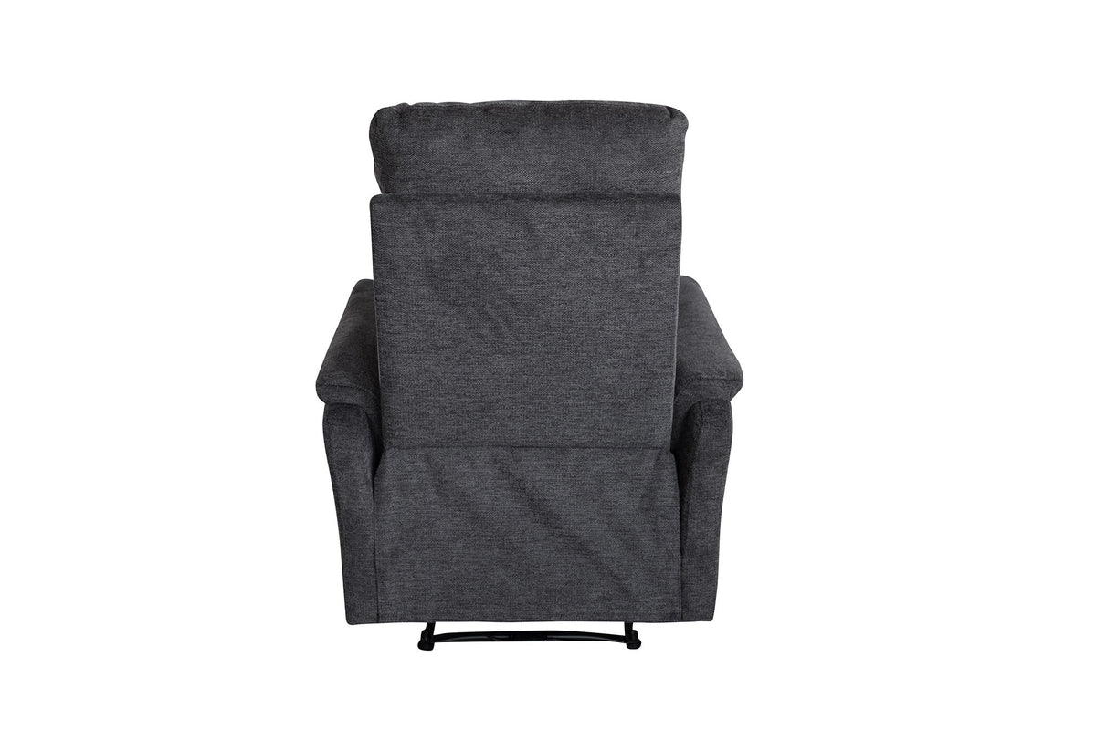 Exclusif 1er fauteuil de cinéma HOLLYWOOD gris tissu structuré position allongée électrique