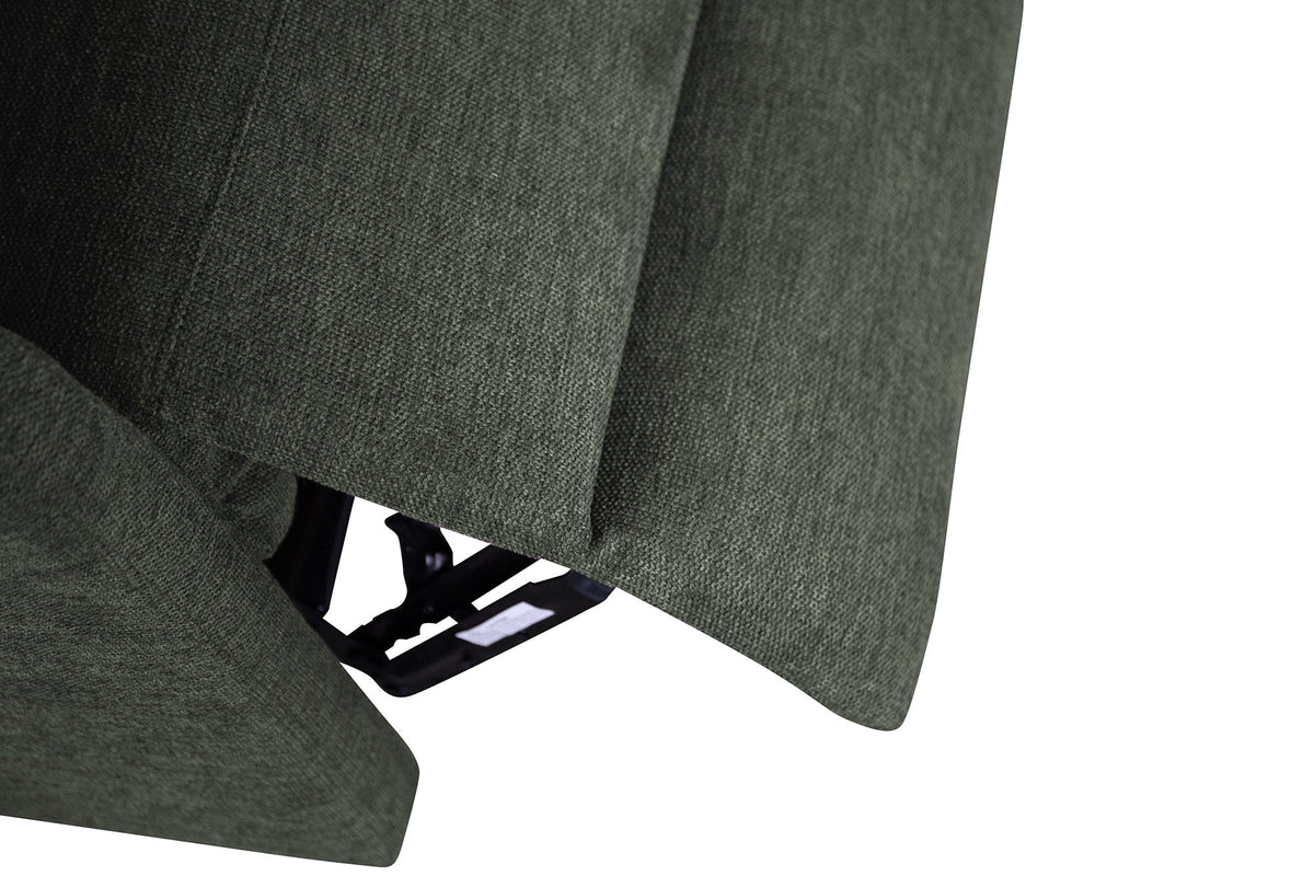 Exclusif 1er fauteuil de cinéma HOLLYWOOD vert tissu structuré position d'inclinaison électrique