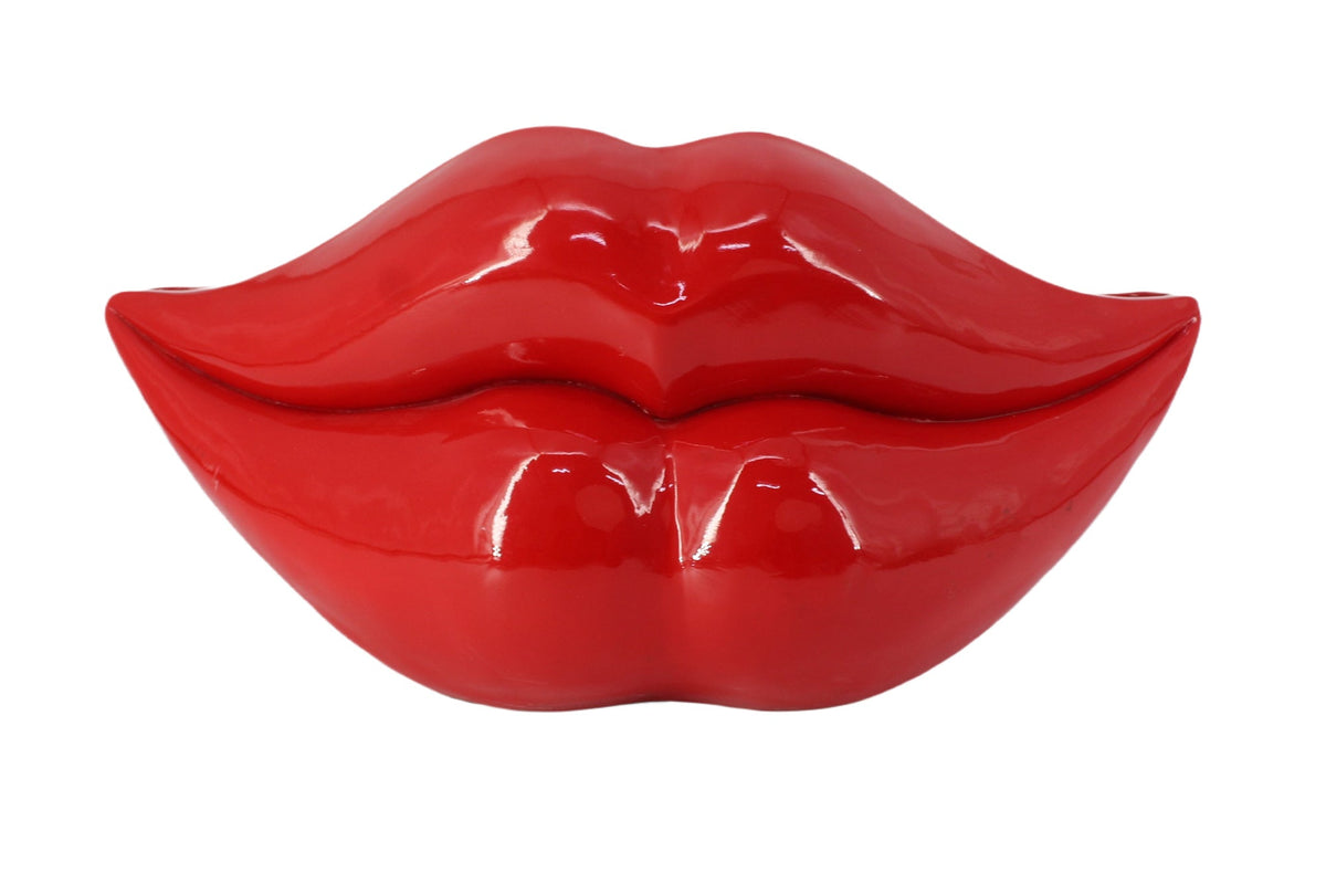 Extravagante Deko-Vase LIP 60cm rot handmade Hochglanz